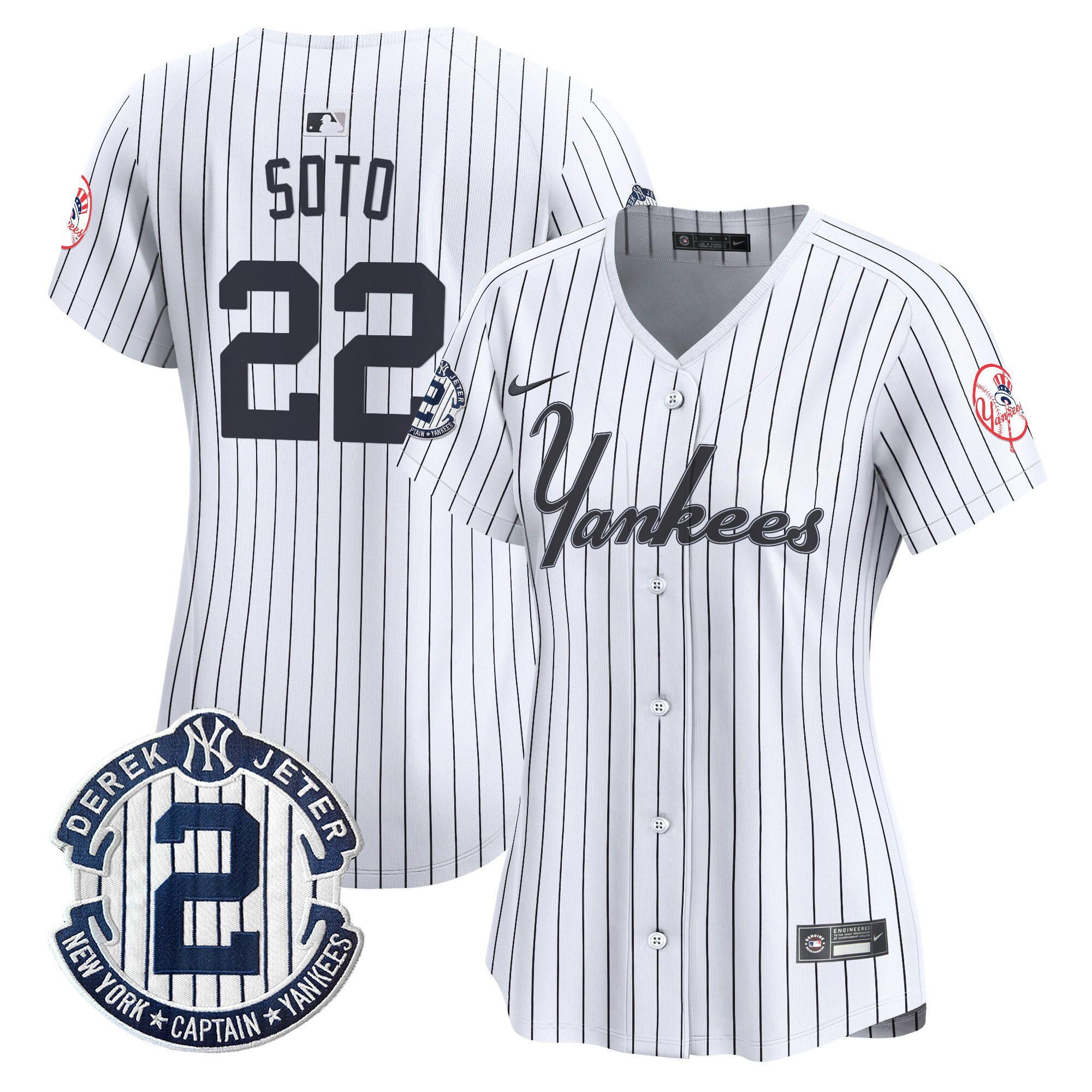 Women's Juan Soto New York Yankees Throwback Vapor Premier Limited Pinstripe Jersey - All Stitched