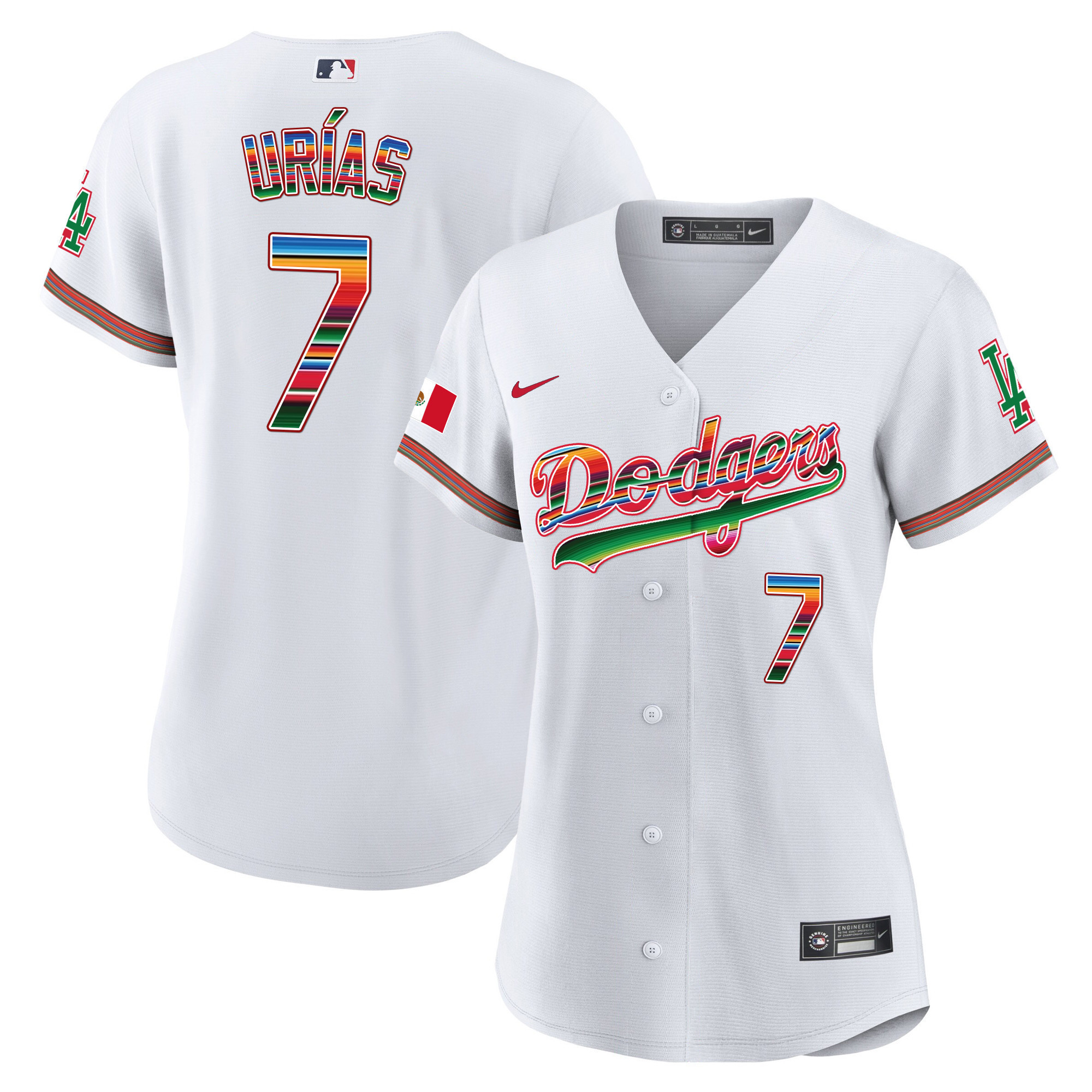 Women's Julio UrÌas Los Angeles Dodgers Mexico Baseball Limited White Jersey - All Stitched