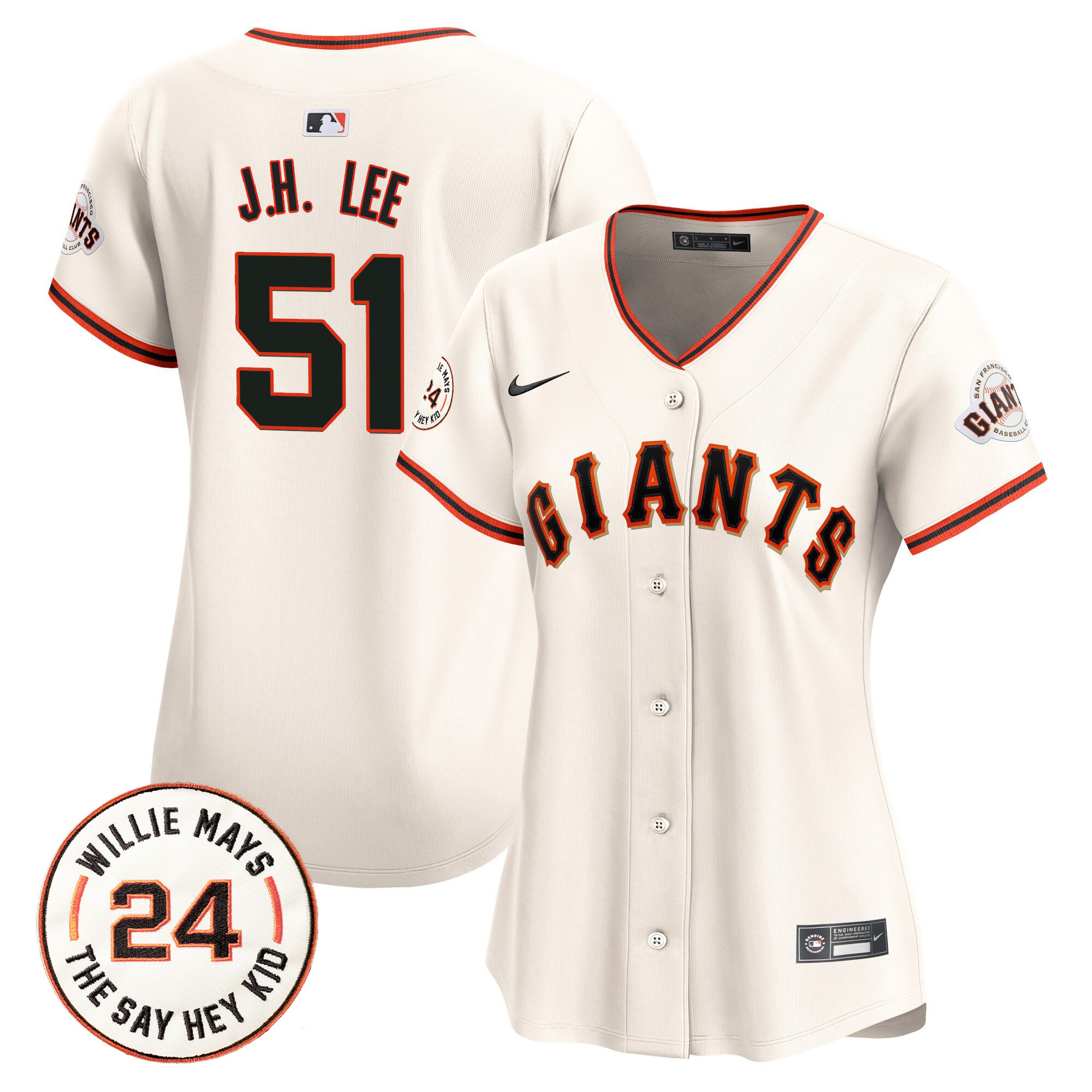 Women's Jung Hoo Lee San Francisco Giants 2024 Willie Mays Patch Vapor Premier Limited Cream Jersey - All Stitched