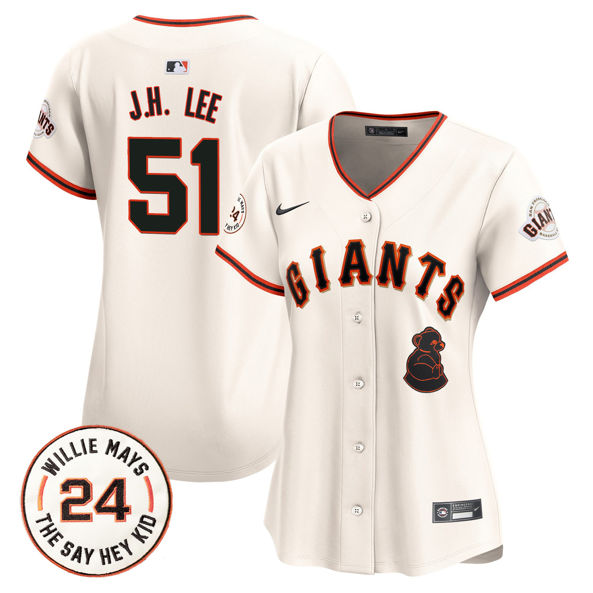 Women's Jung Hoo Lee San Francisco Giants 2024 Willie Mays Patch Vapor Premier Limited Cream Jersey V4 - All Stitched