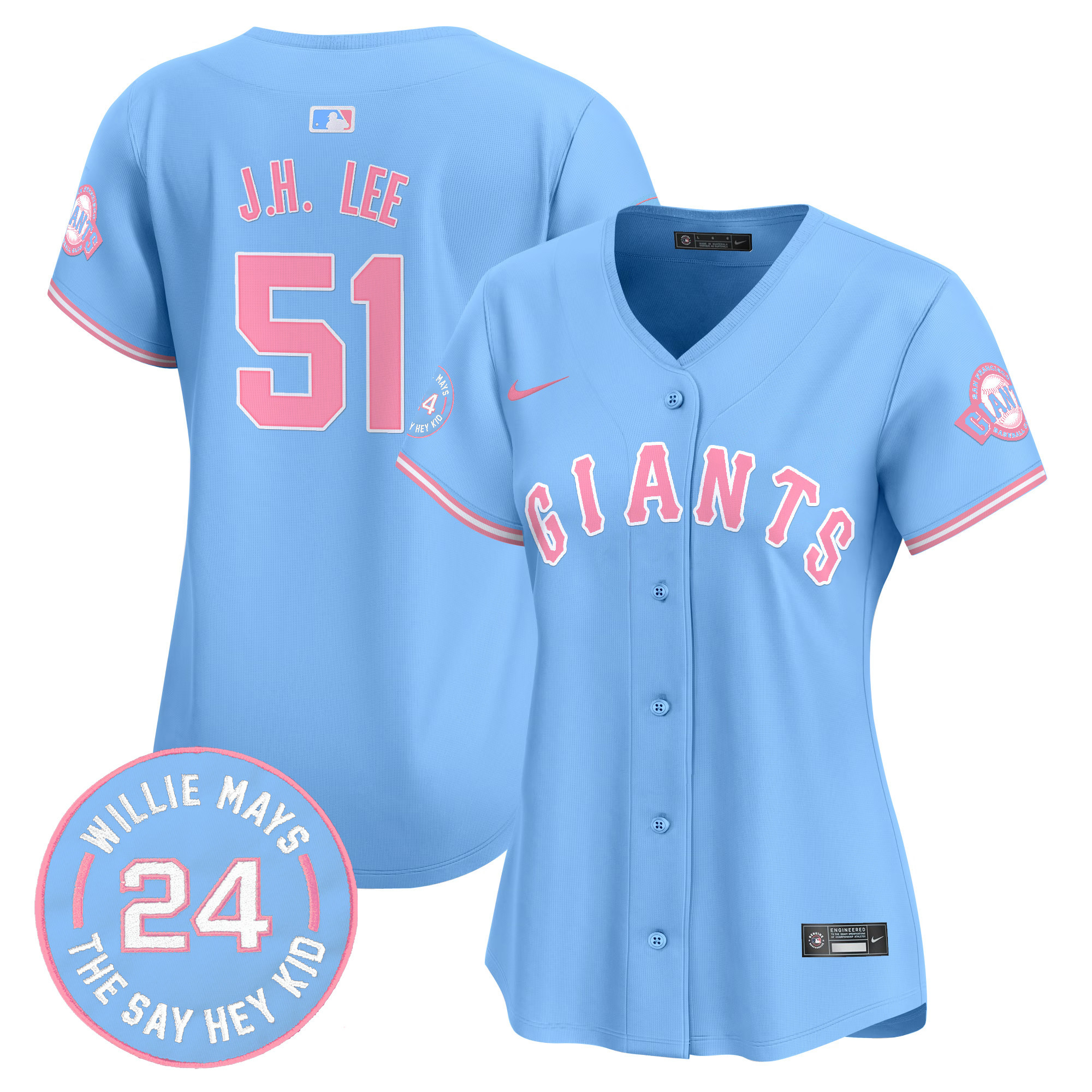 Women's Jung Hoo Lee Unisex San Francisco Giants Bubblegum Pink Vapor Premier Limited Light Blue Jersey - All Stitched