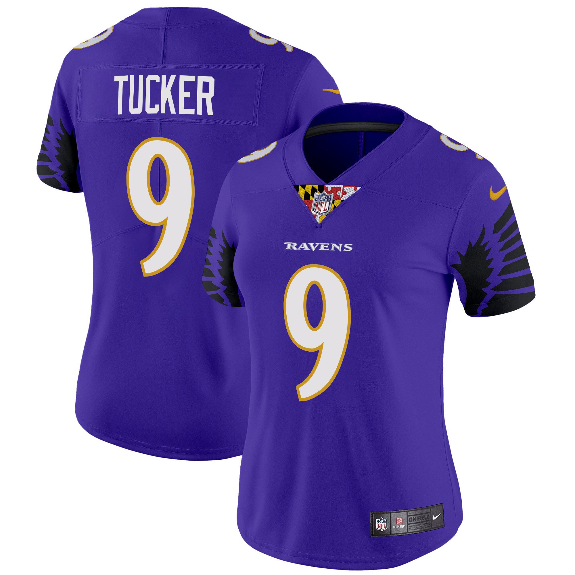 Women's Justin Tucker Baltimore Ravens Special Vapor Limited Purple Jersey - All Stitched