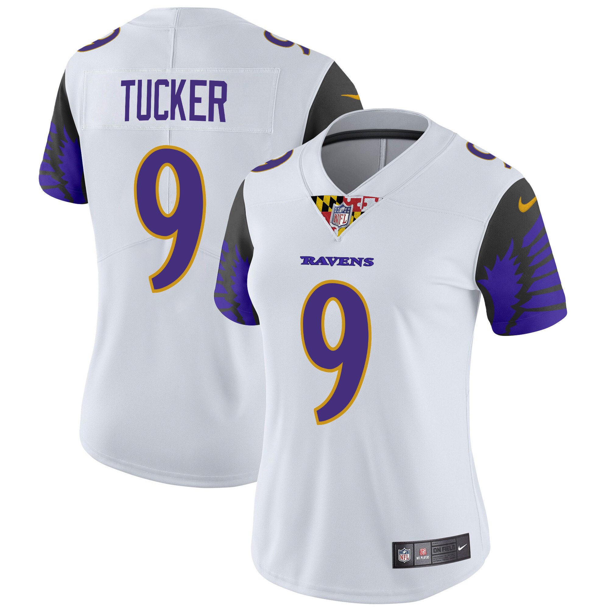 Women's Justin Tucker Baltimore Ravens Special Vapor Limited White Jersey - All Stitched