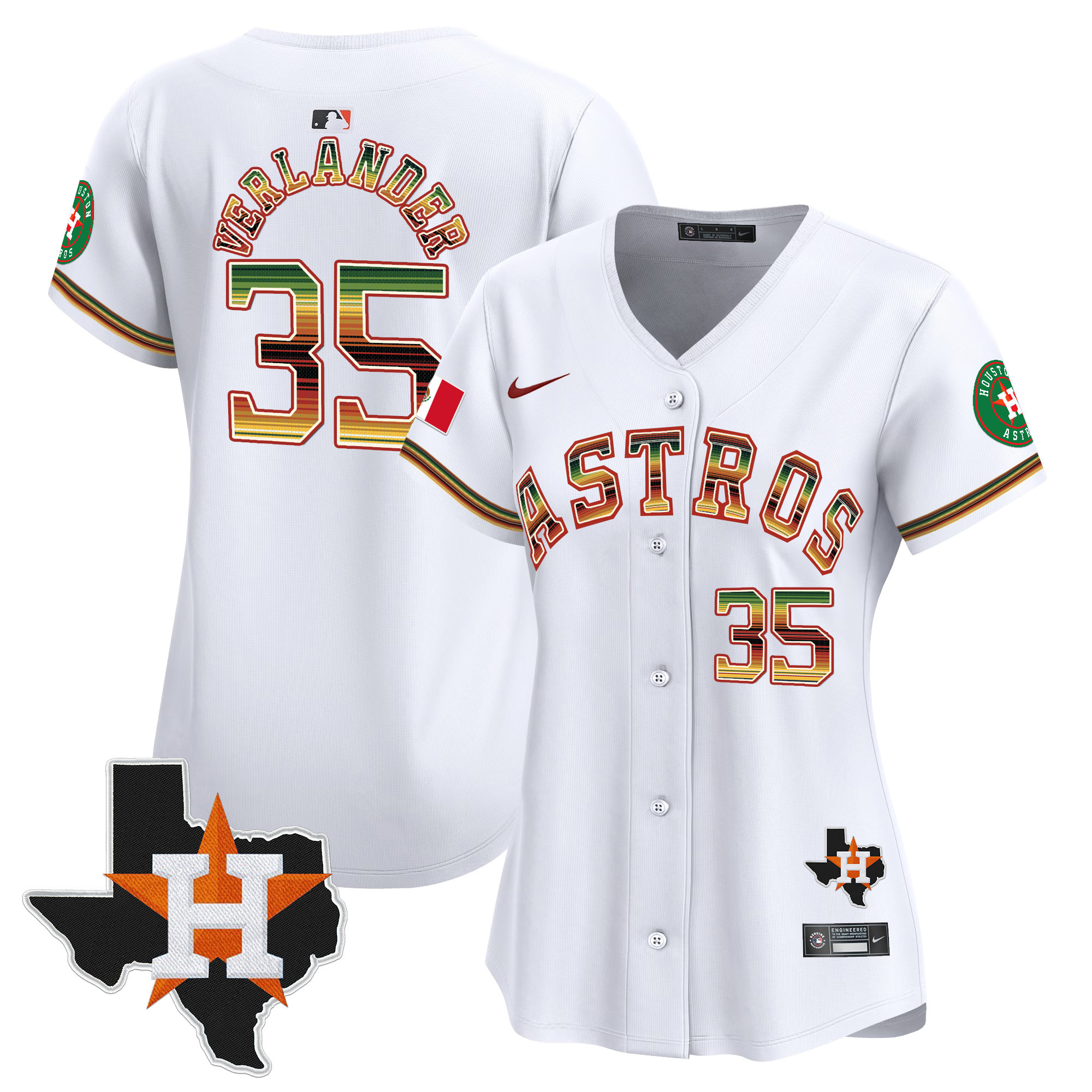 Women's Justin Verlander Houston Astros Mexico Traditional Style Vapor Premier Limited White Jersey - All Stitched
