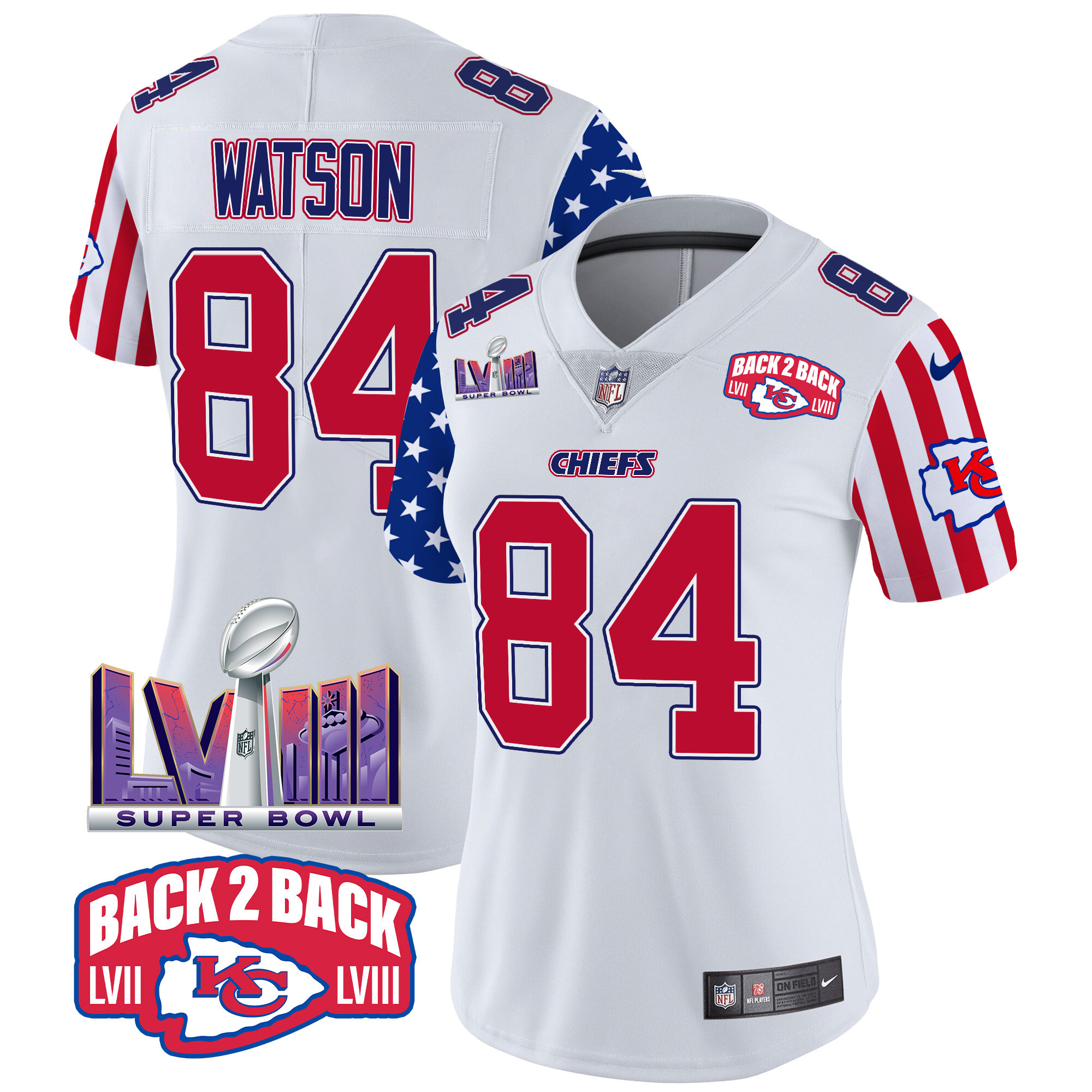 Women's Justin Watson Kansas City Chiefs American Style Vapor Limited White Jersey - All Stitched