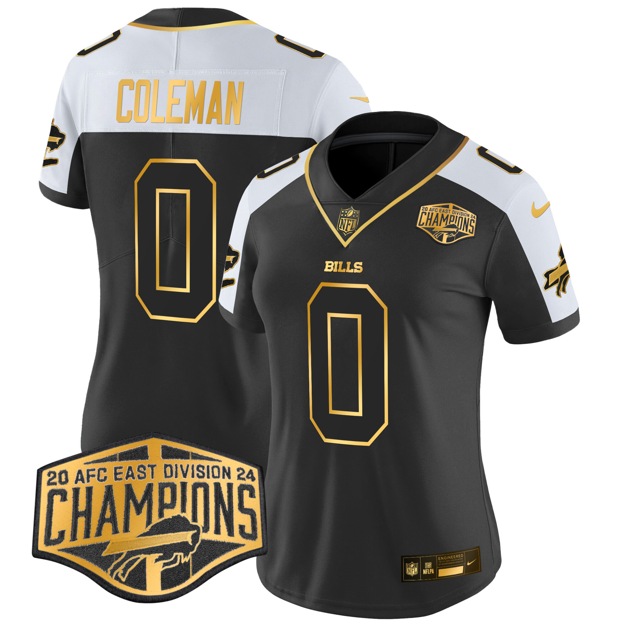 Women's Keon Coleman Buffalo Bills 2024 AFC East Division Champions Gold Vapor Limited Alternate Jersey - All Stitched
