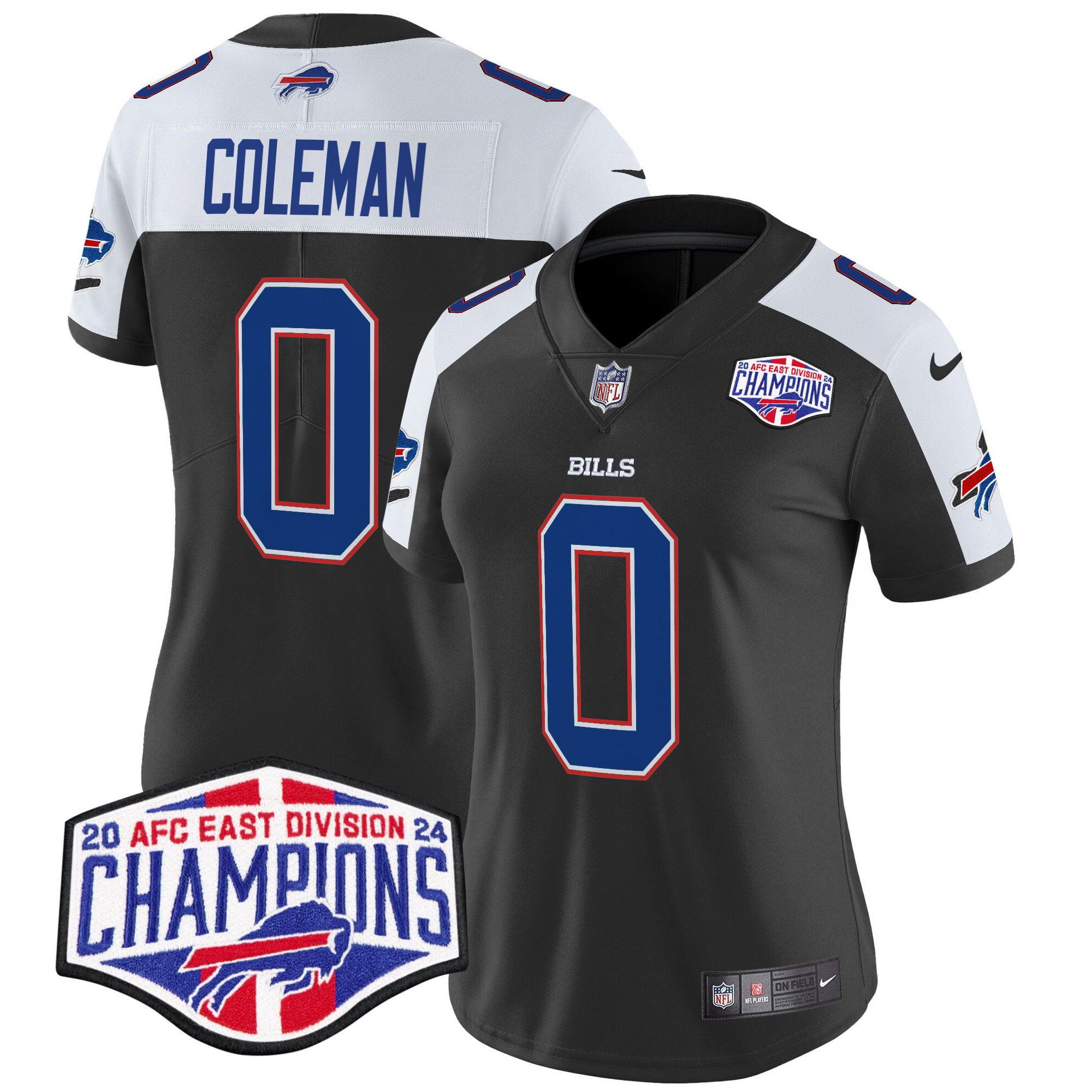 Women's Keon Coleman Buffalo Bills 2024 AFC East Division Champions Vapor Limited Black Alternate Jersey - All Stitched