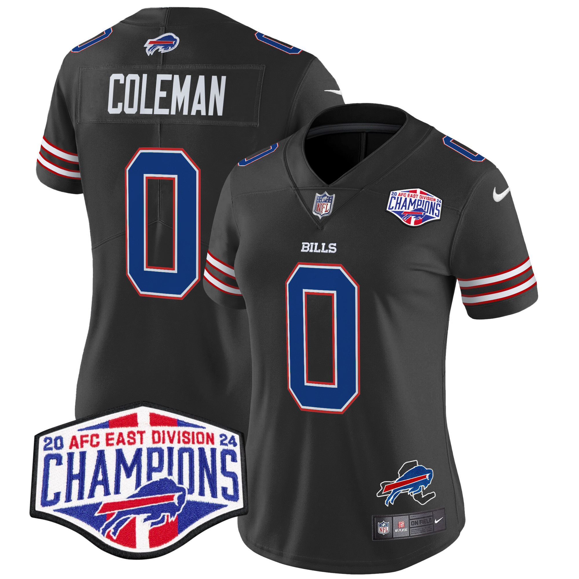 Women's Keon Coleman Buffalo Bills 2024 AFC East Division Champions Vapor Limited Black Jersey - All Stitched