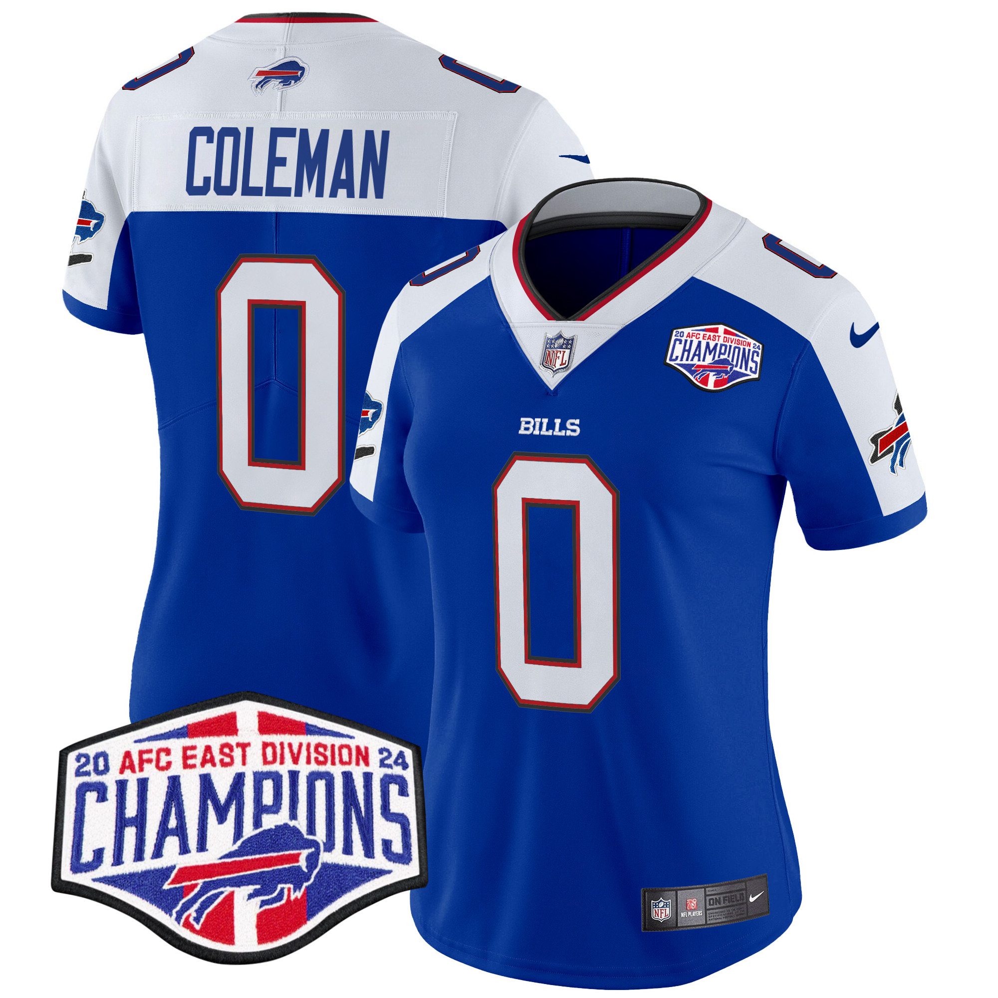 Women's Keon Coleman Buffalo Bills 2024 AFC East Division Champions Vapor Limited Royal Alternate Jersey - All Stitched