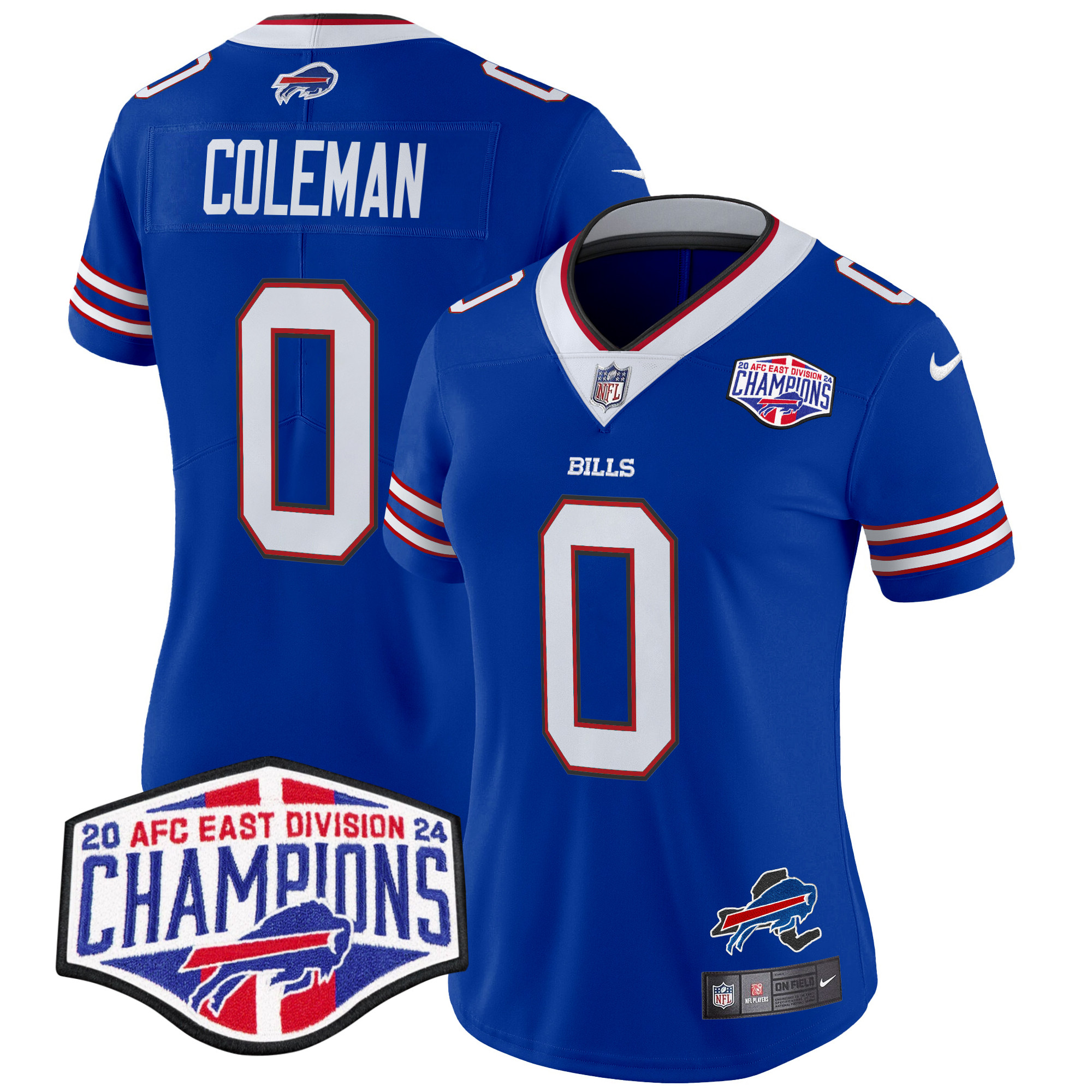 Women's Keon Coleman Buffalo Bills 2024 AFC East Division Champions Vapor Limited Royal Jersey - All Stitched