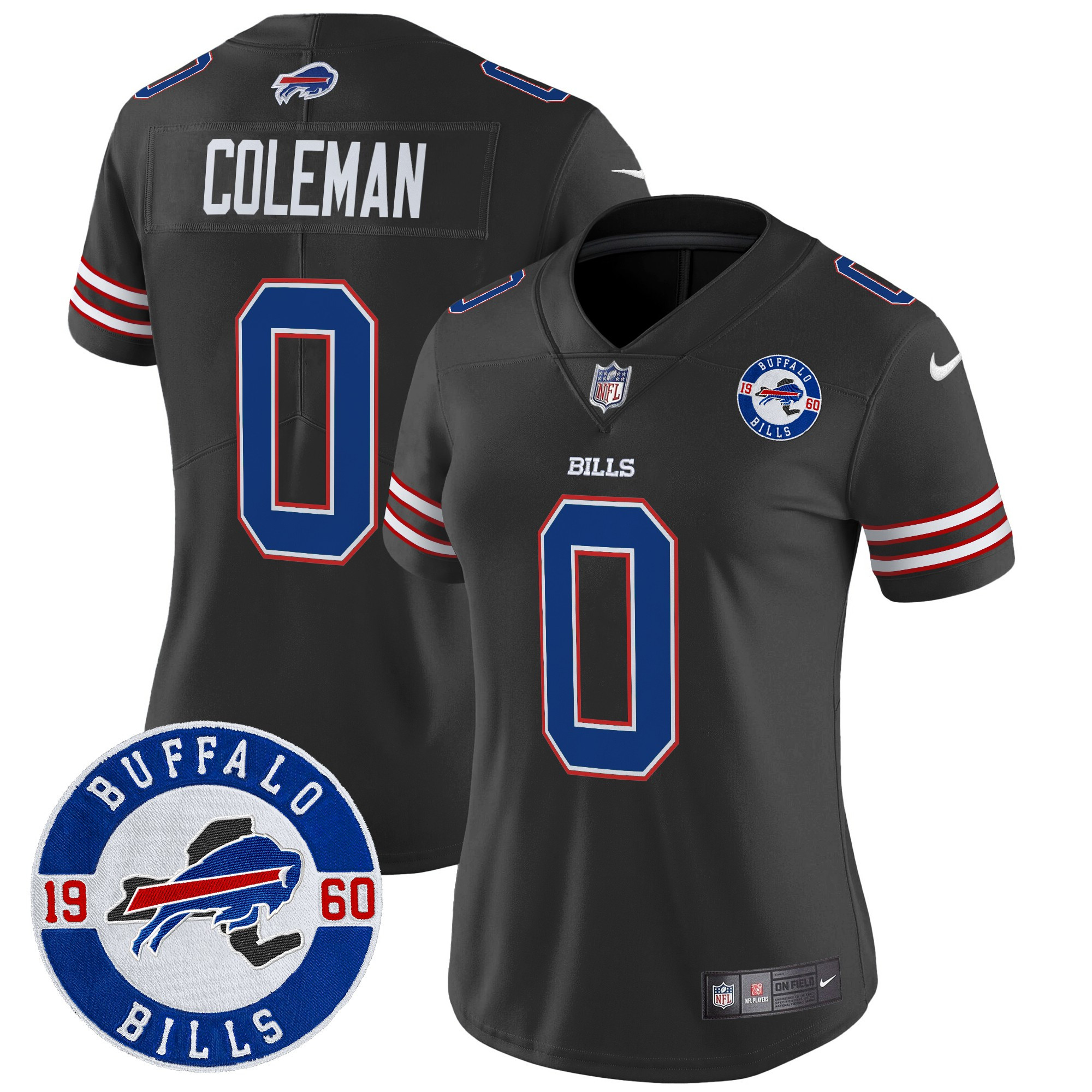 Women's Keon Coleman Buffalo Bills 2024 Vapor Limited Black Jersey - All Stitched