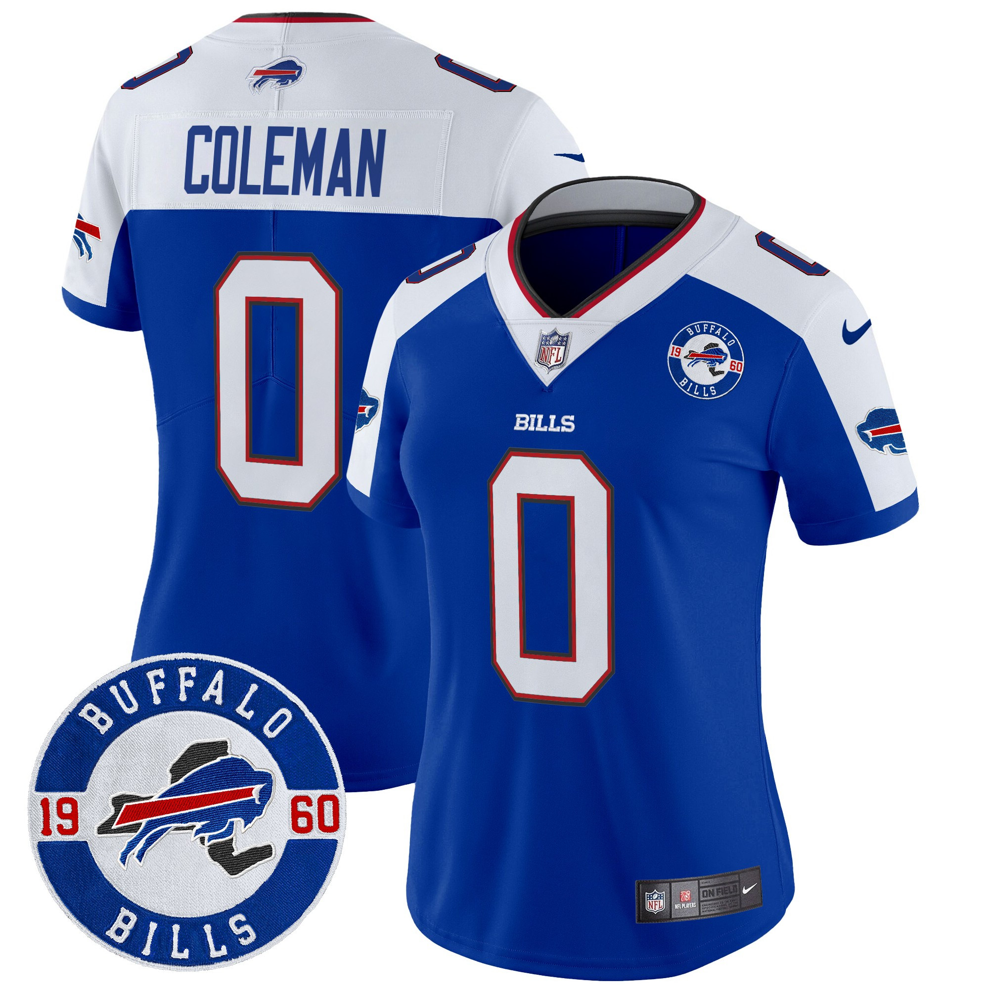 Women's Keon Coleman Buffalo Bills 2024 Vapor Limited Royal Alternate Jersey - All Stitched