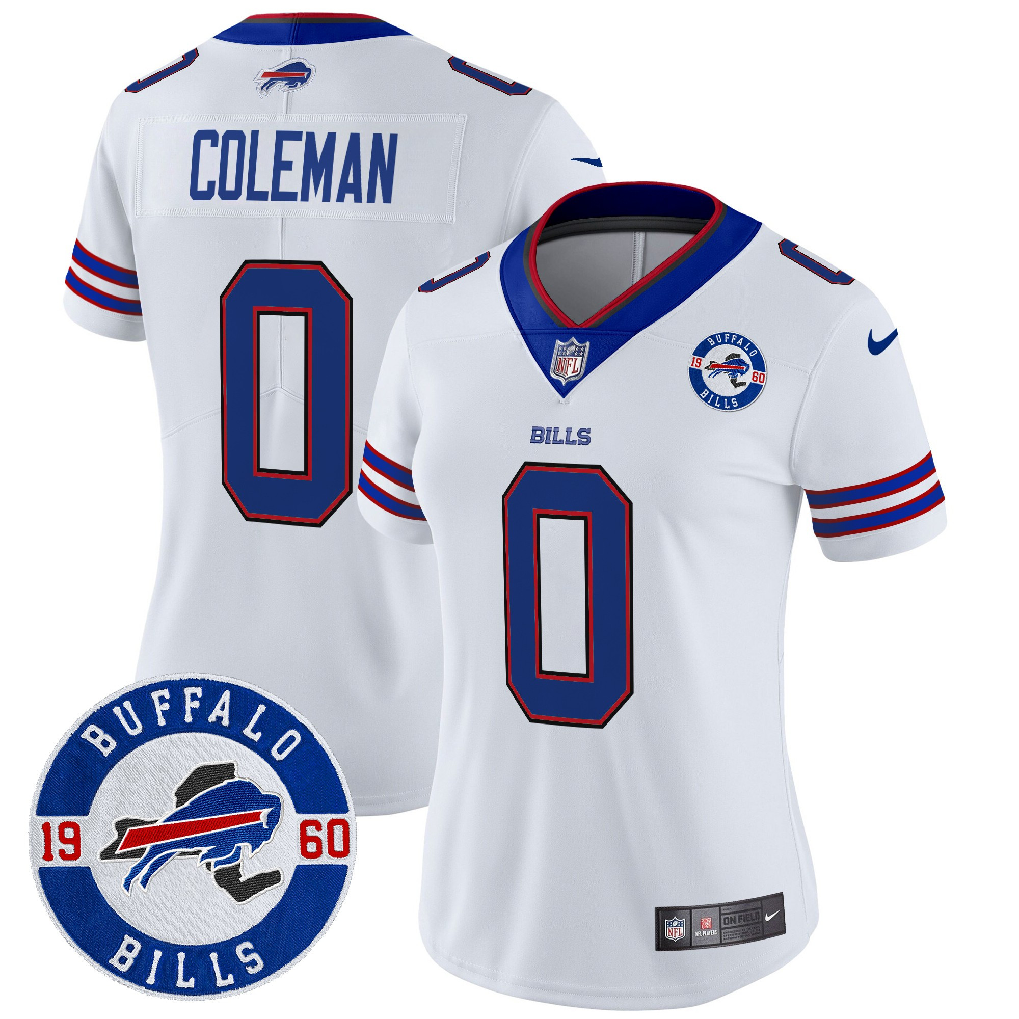 Women's Keon Coleman Buffalo Bills 2024 Vapor Limited White Jersey - All Stitched