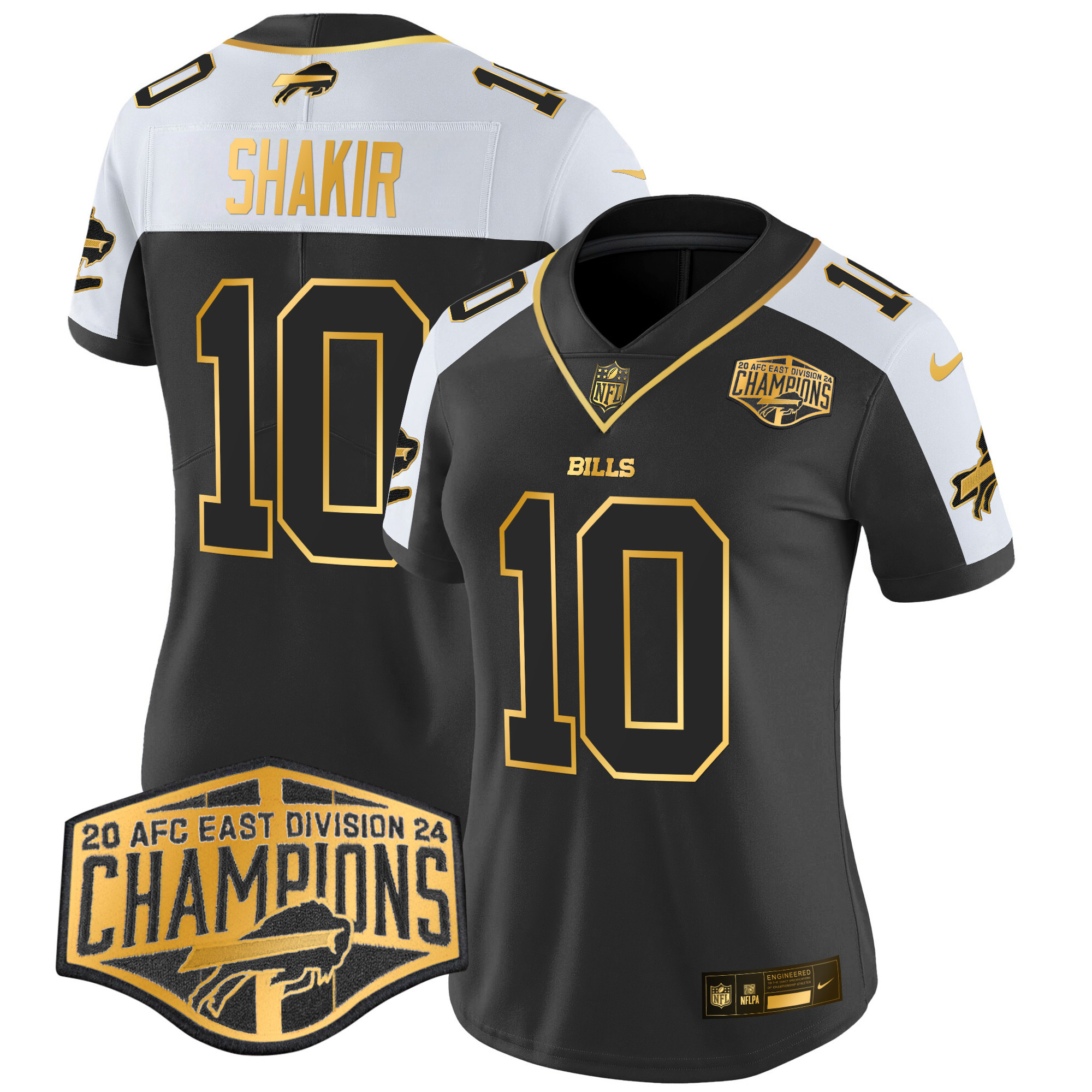 Women's Khalil Shakir Buffalo Bills 2024 AFC East Division Champions Gold Vapor Limited Alternate Jersey - All Stitched