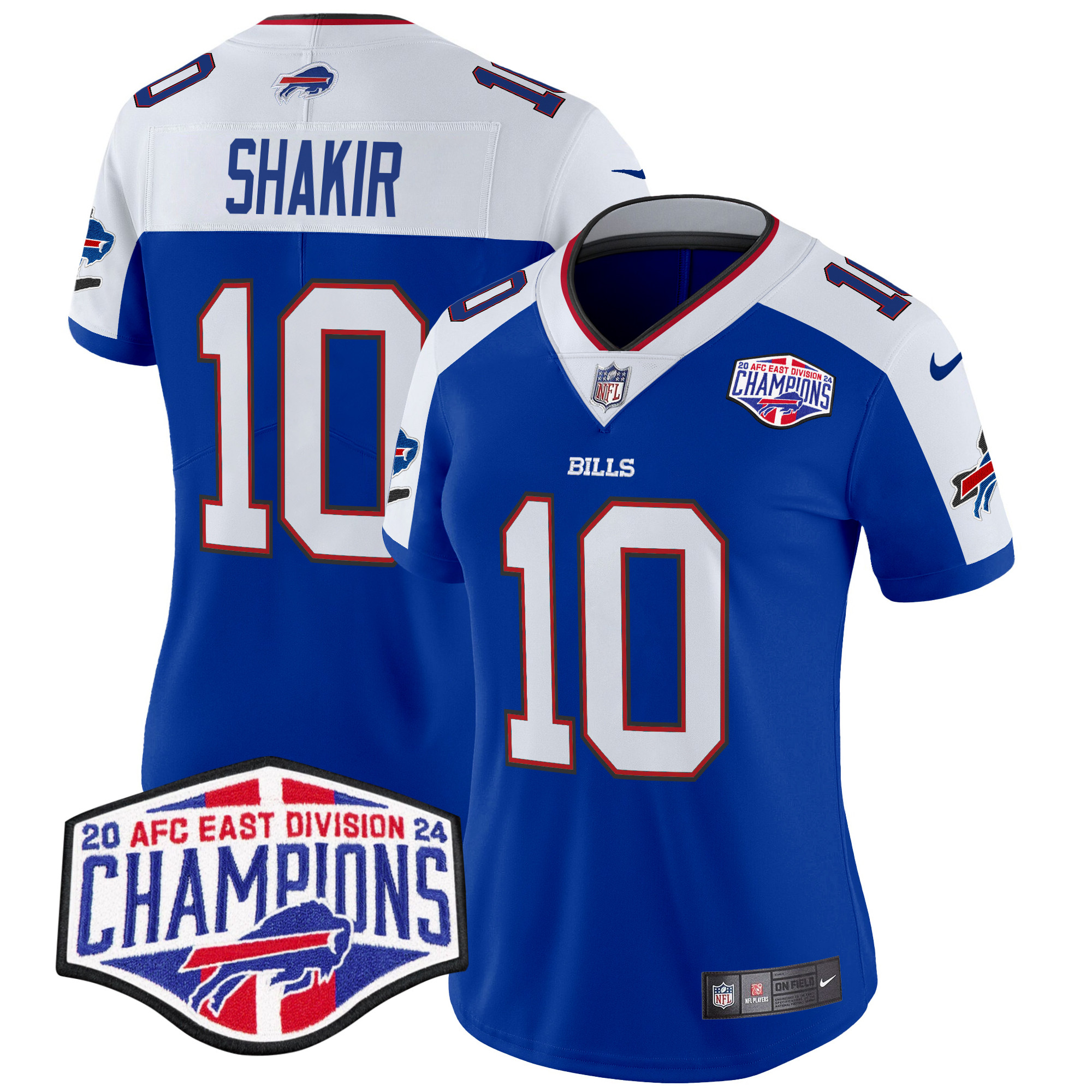 Women's Khalil Shakir Buffalo Bills 2024 AFC East Division Champions Vapor Limited Royal Alternate Jersey - All Stitched