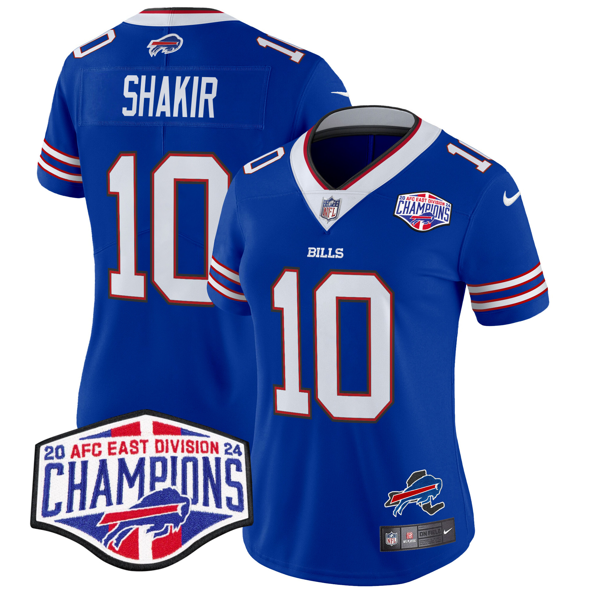 Women's Khalil Shakir Buffalo Bills 2024 AFC East Division Champions Vapor Limited Royal Jersey - All Stitched