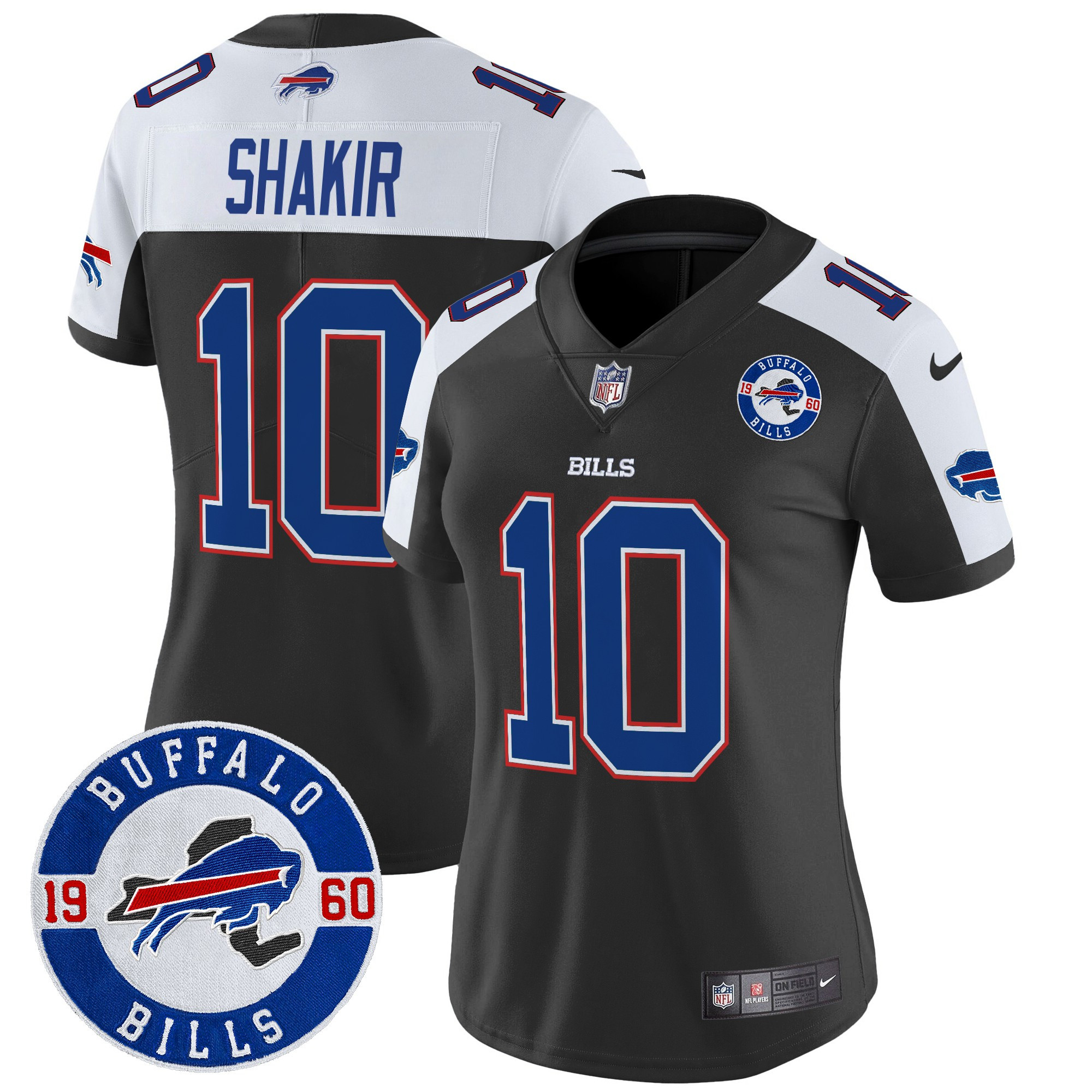 Women's Khalil Shakir Buffalo Bills 2024 Vapor Limited Black Alternate Jersey - All Stitched