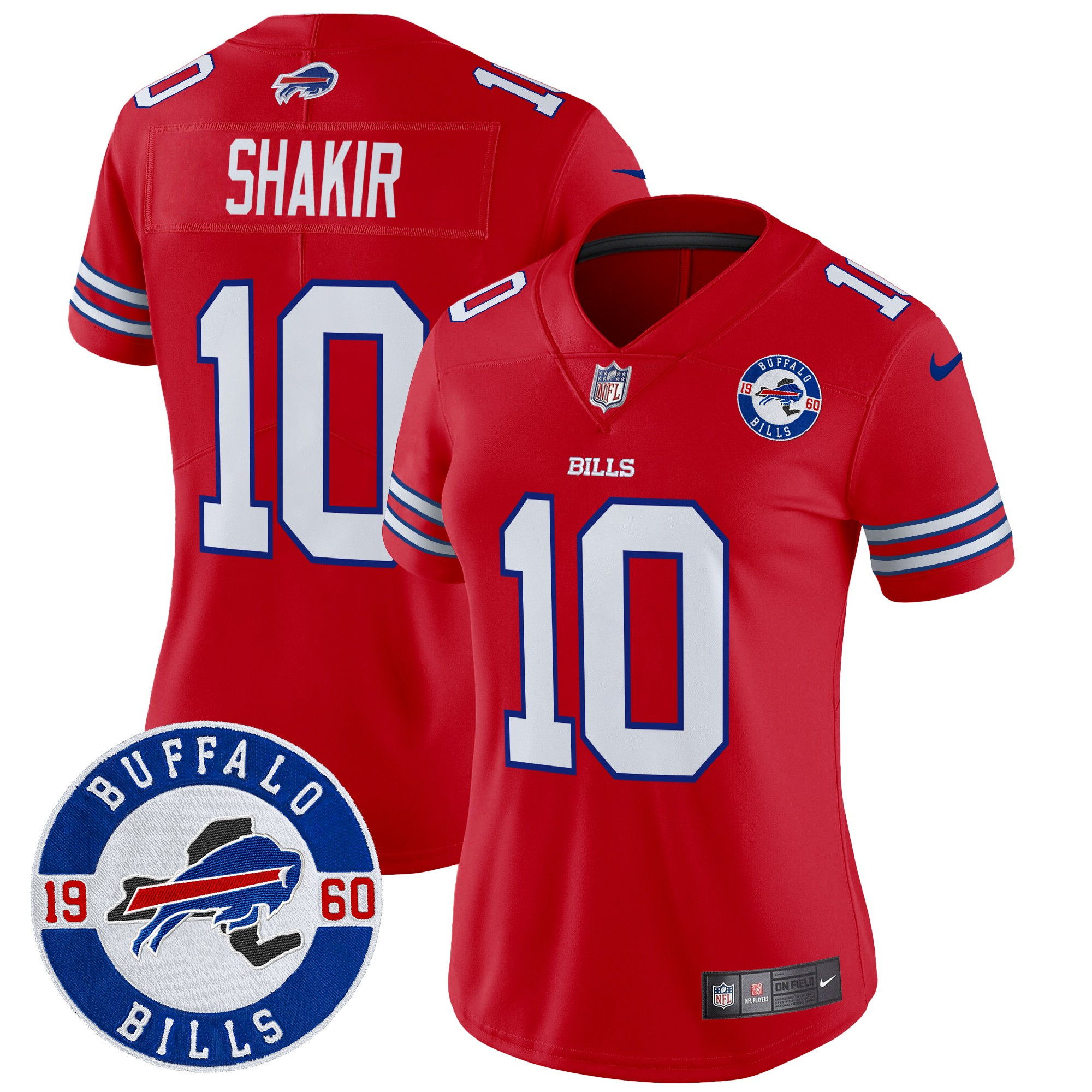 Women's Khalil Shakir Buffalo Bills 2024 Vapor Limited Red Jersey - All Stitched