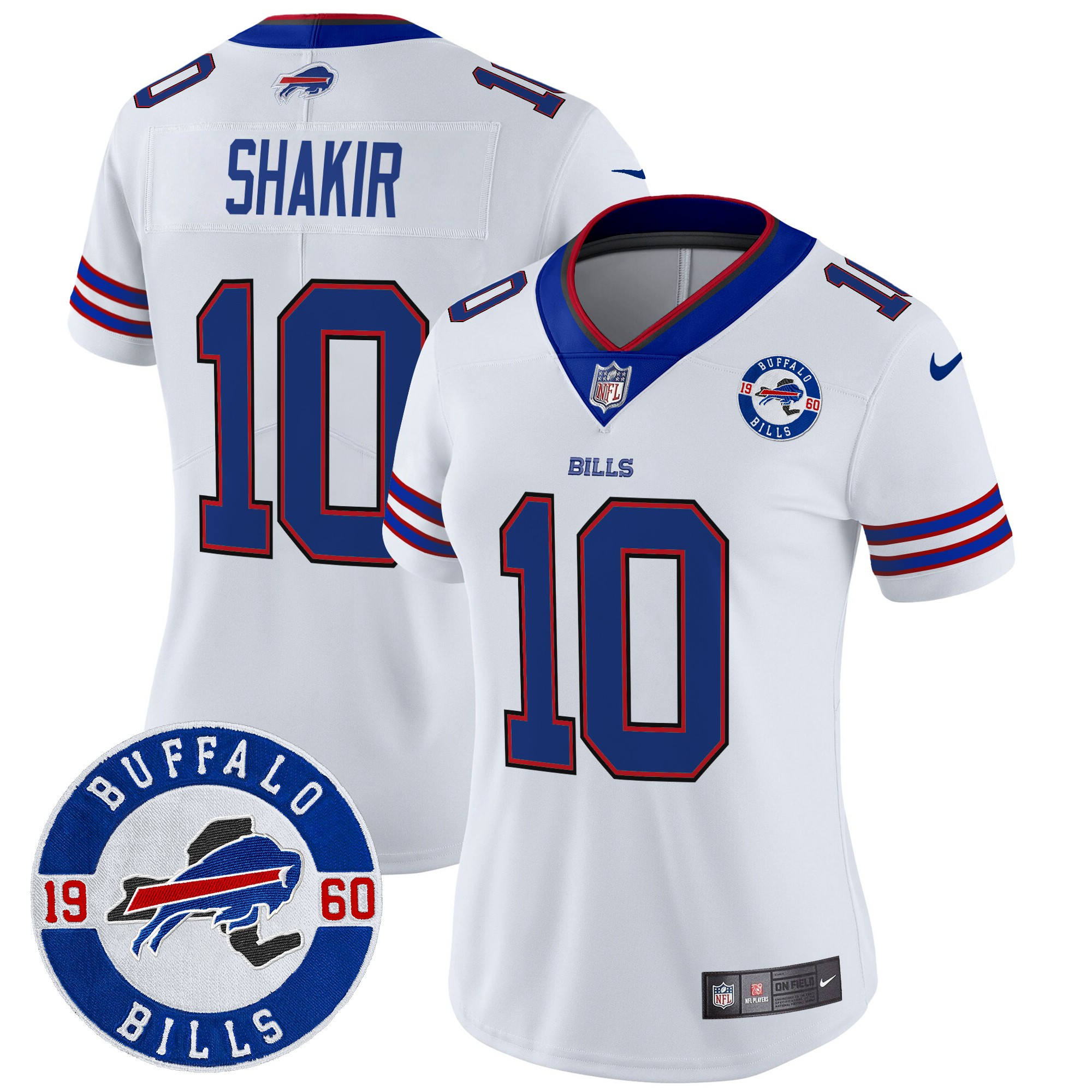 Women's Khalil Shakir Buffalo Bills 2024 Vapor Limited White Jersey - All Stitched