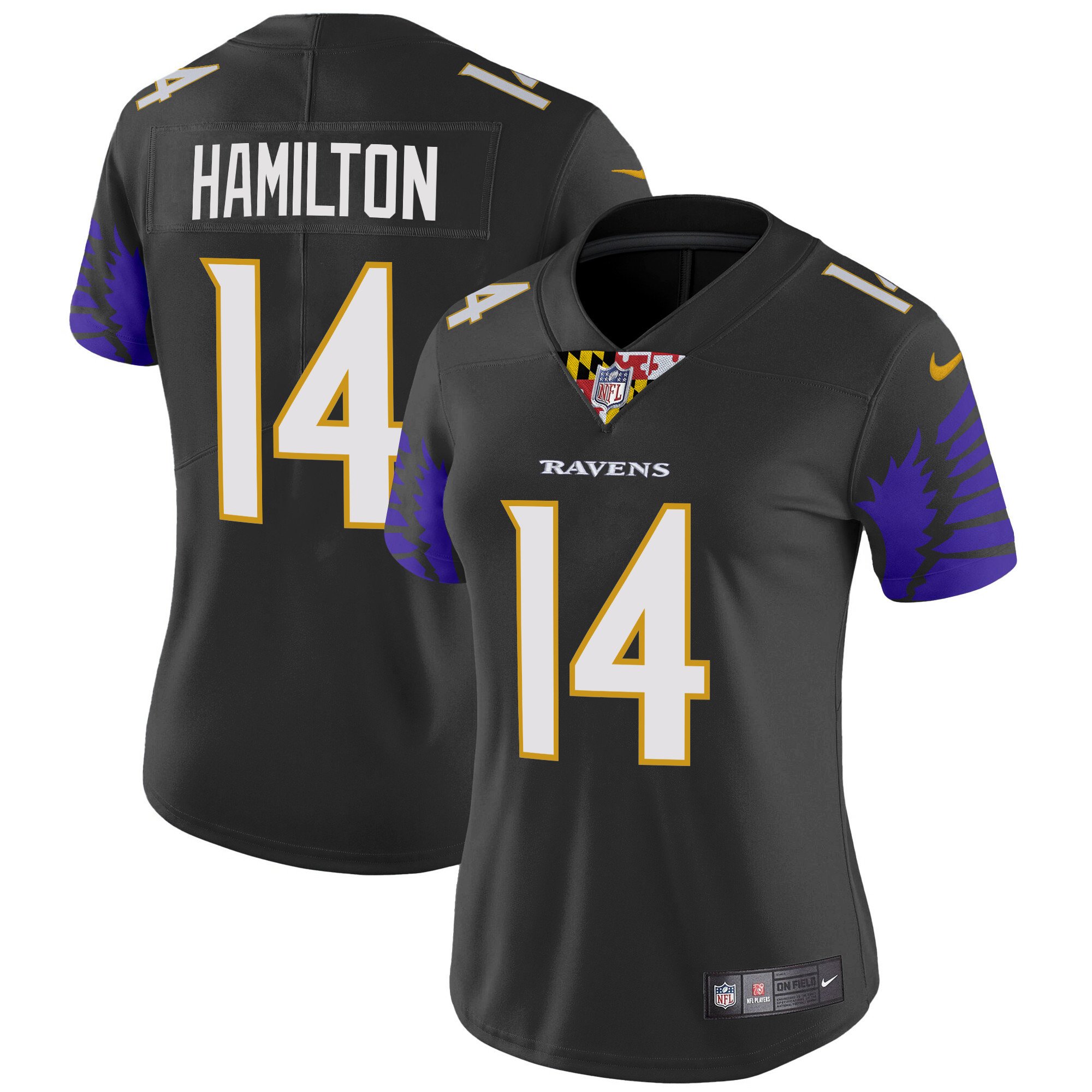 Women's Kyle Hamilton Baltimore Ravens Special Vapor Limited Black Jersey - All Stitched