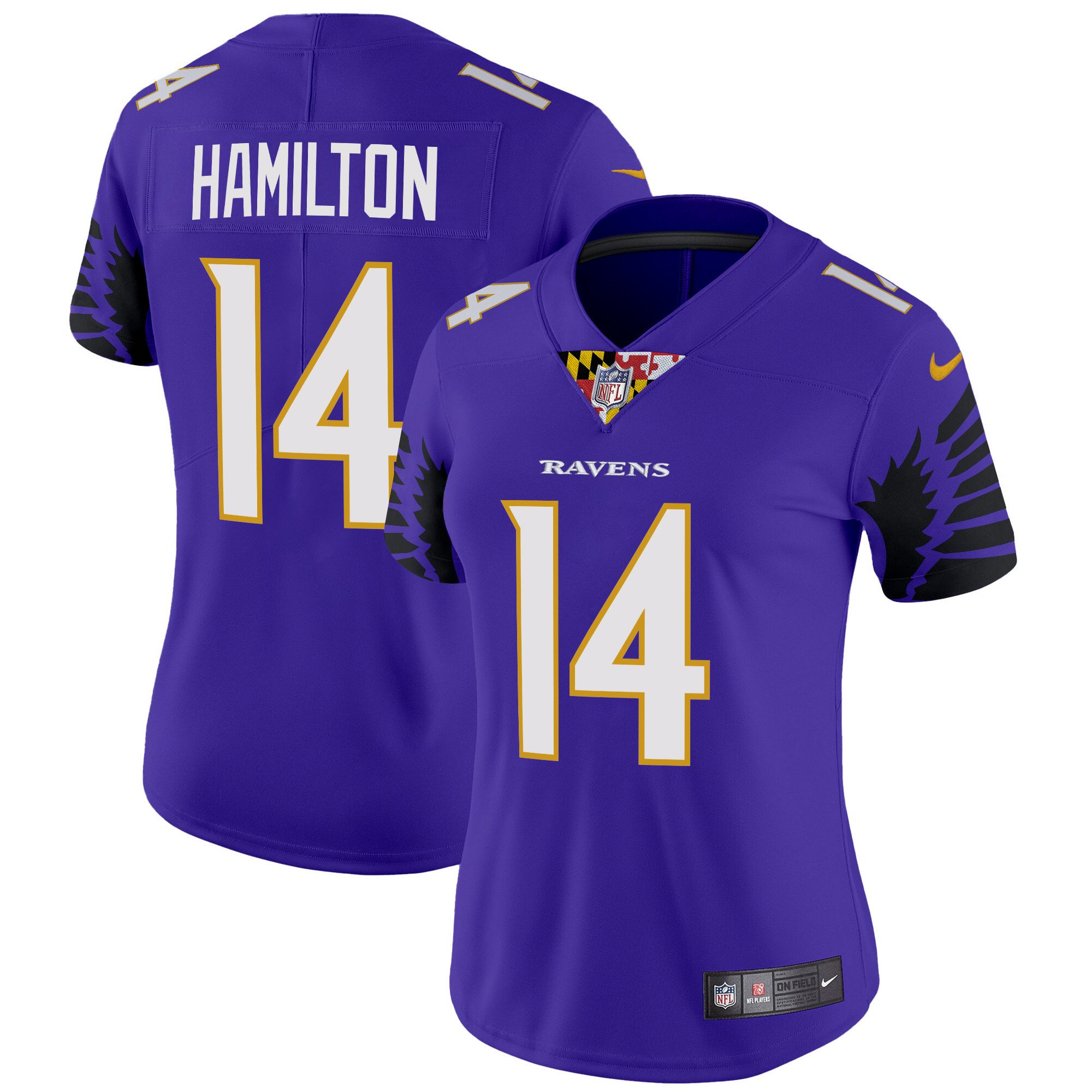 Women's Kyle Hamilton Baltimore Ravens Special Vapor Limited Purple Jersey - All Stitched