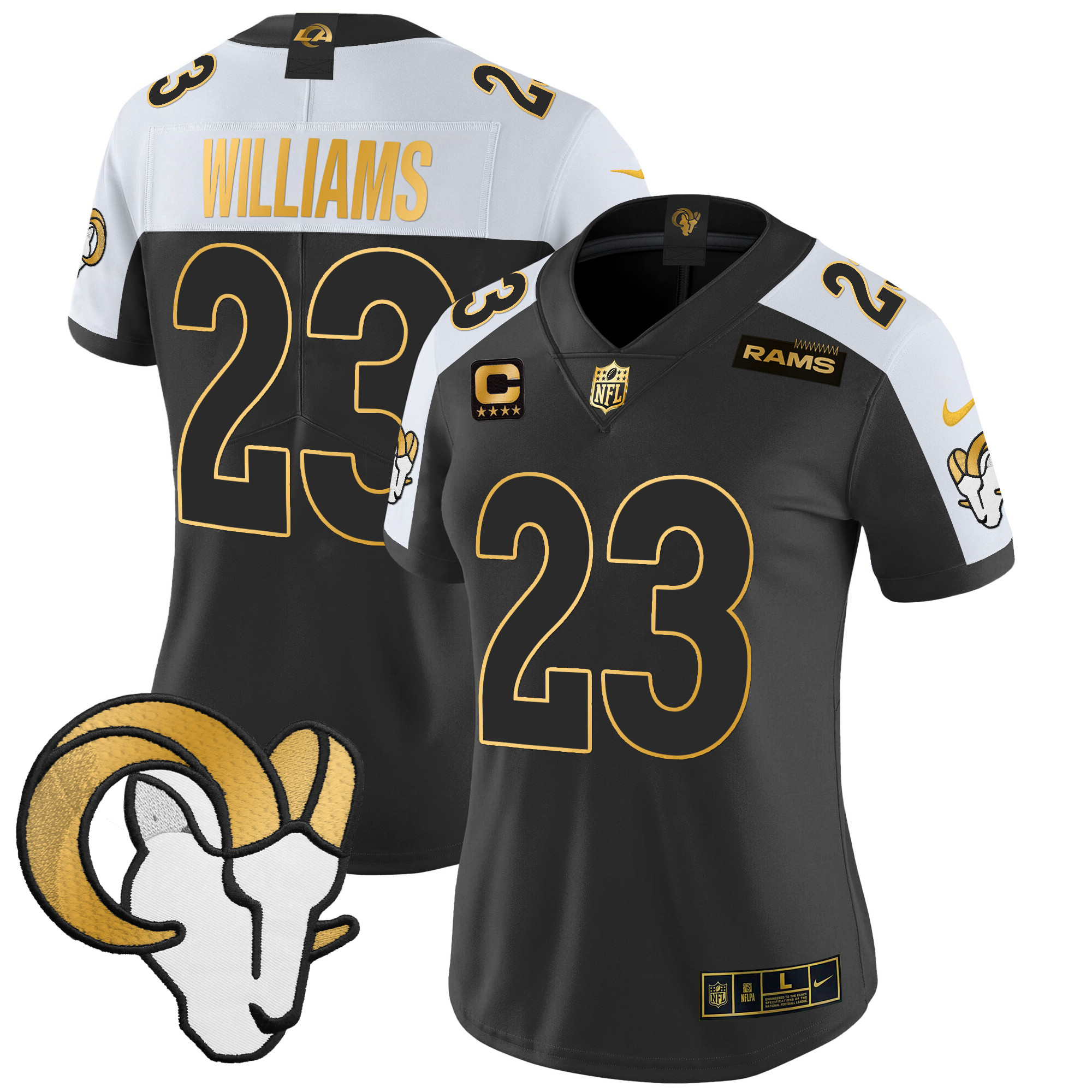 Women's Kyren Williams Los Angeles Rams 2024 Gold Vapor Limited Alternate Jersey - All Stitched