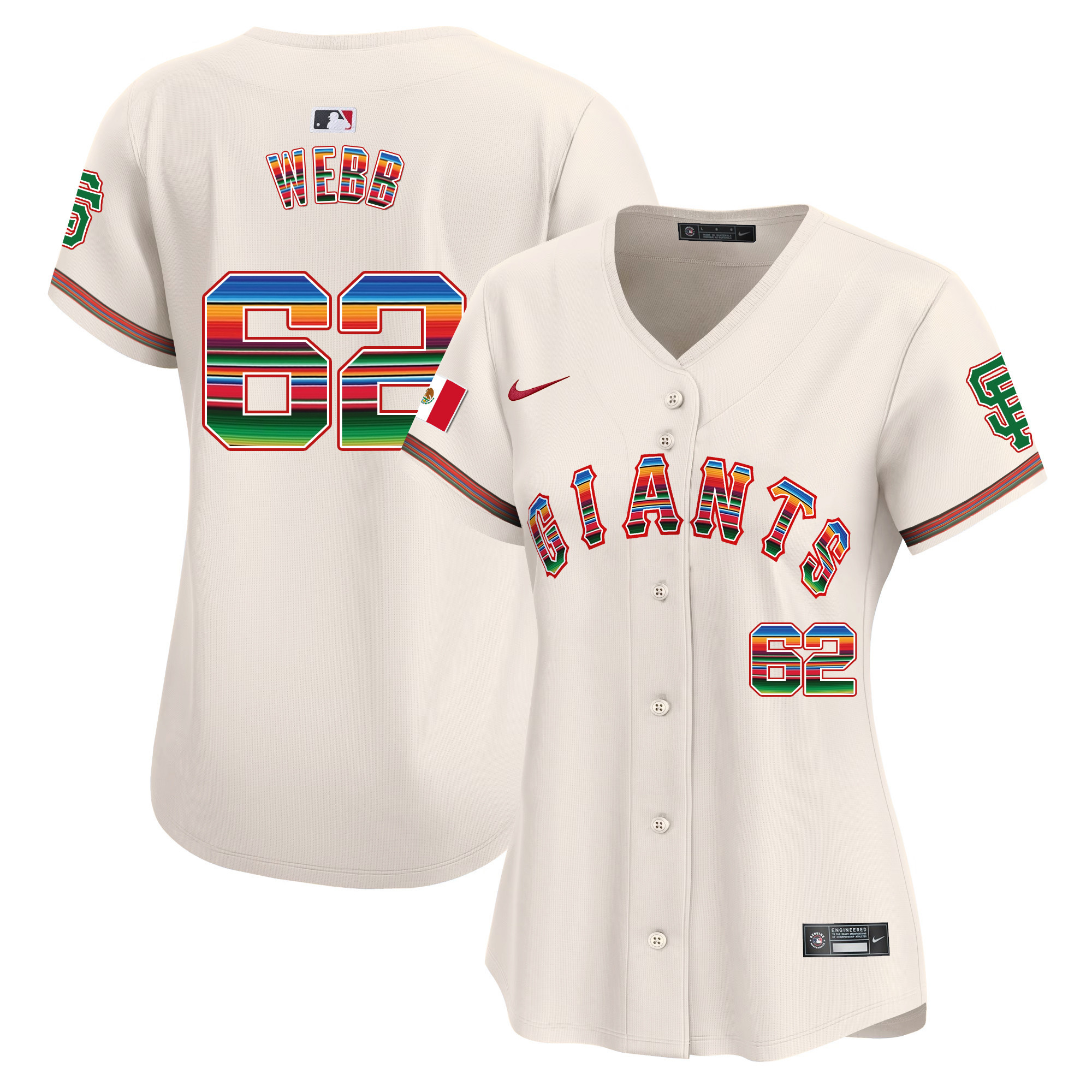 Women's Logan Webb San Francisco Giants Mexico Vapor Premier Limited Cream Jersey - All Stitched