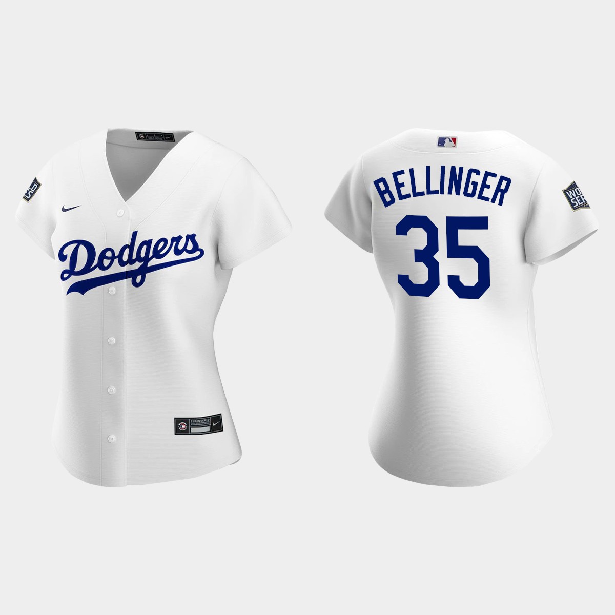 Women's Los Angeles Dodgers #35 Cody Bellinger 2020 World Series Home Jersey - White