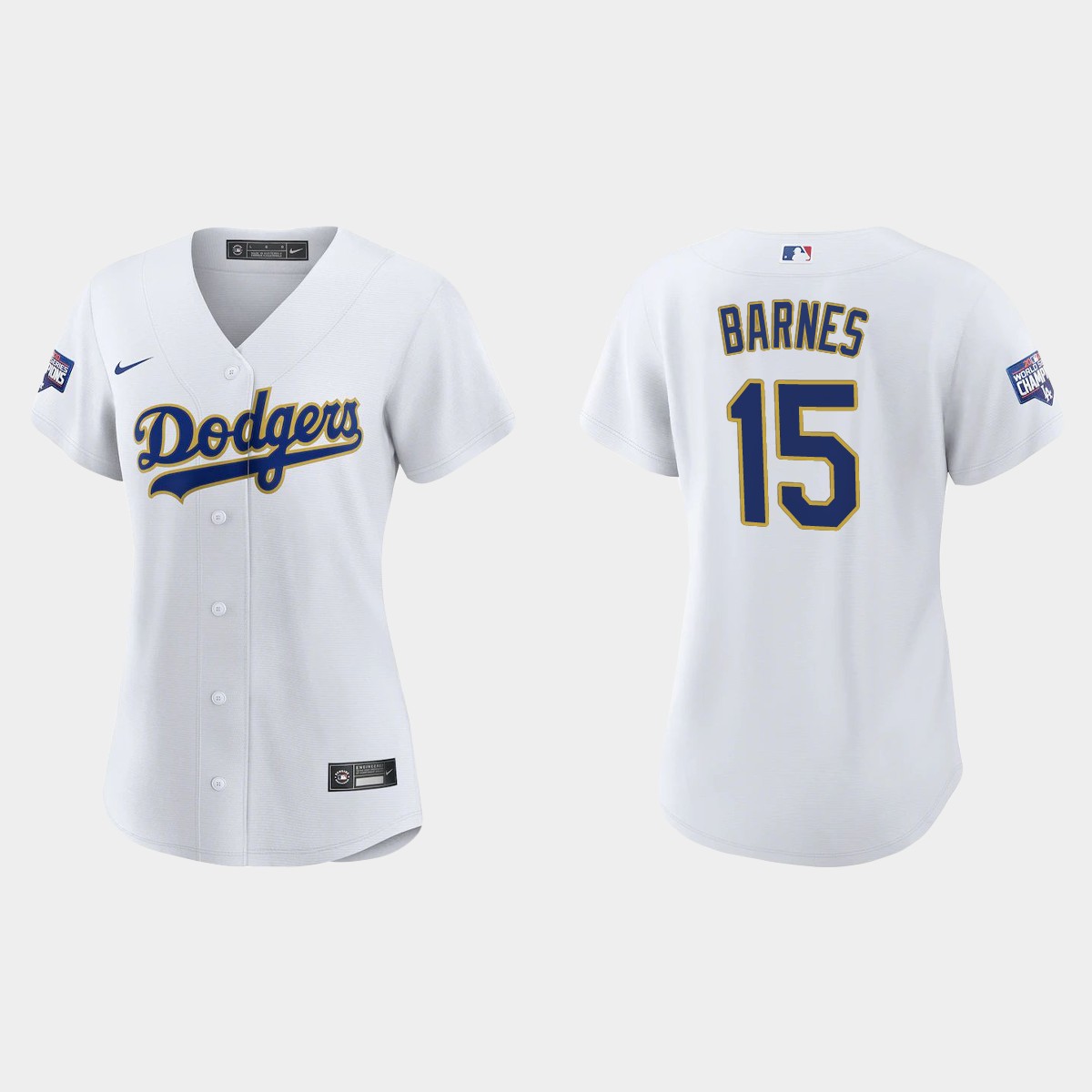 Women's Los Angeles Dodgers Austin Barnes 2021 Gold Program White Gold Jersey