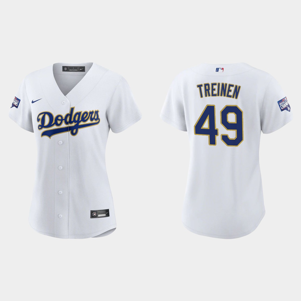 Women's Los Angeles Dodgers Blake Treinen 2021 Gold Program White Gold Jersey