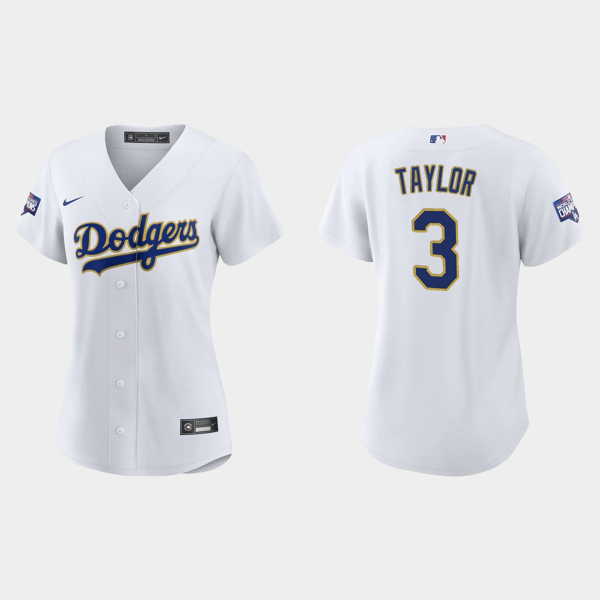 Women's Los Angeles Dodgers Chris Taylor 2021 Gold Program White Gold Jersey