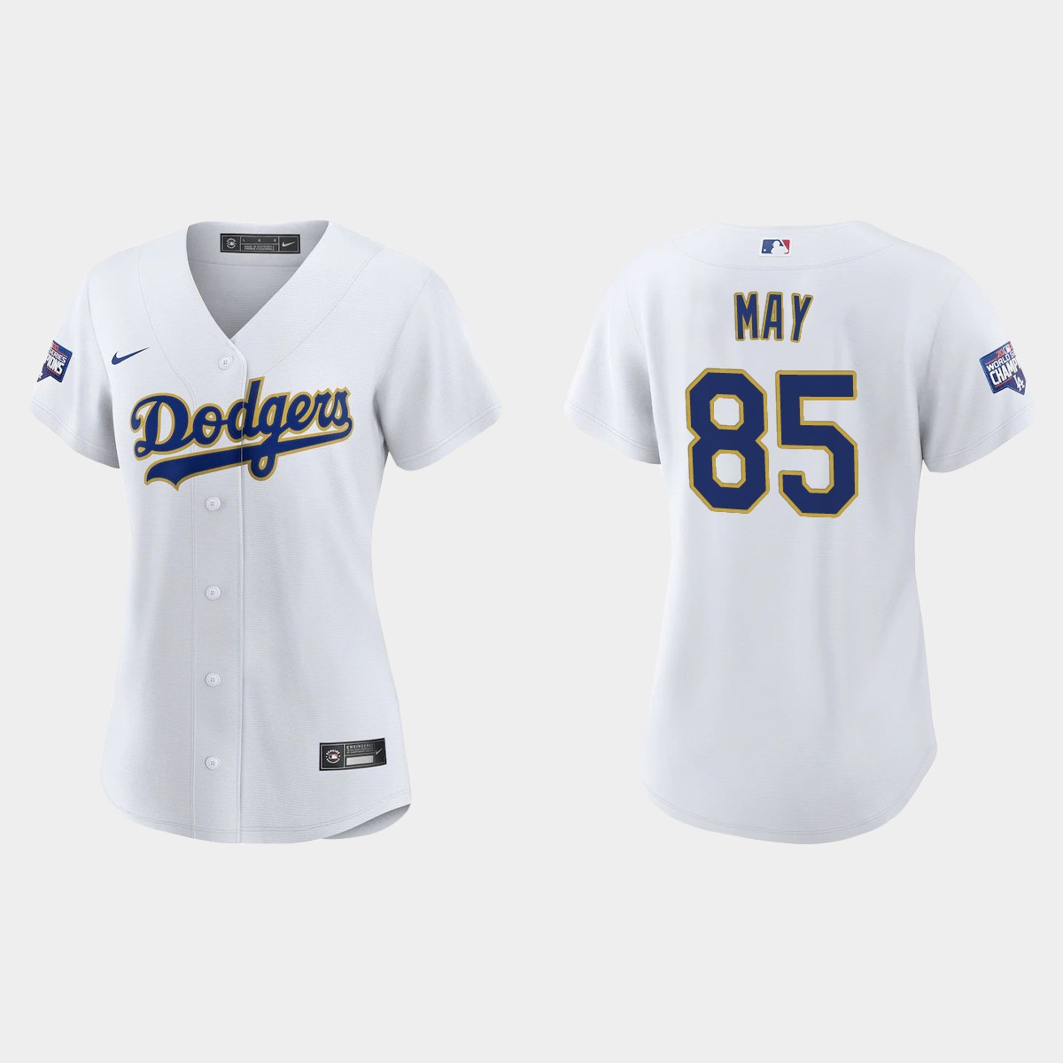 Women's Los Angeles Dodgers Dustin May 2021 Gold Program White Gold Jersey