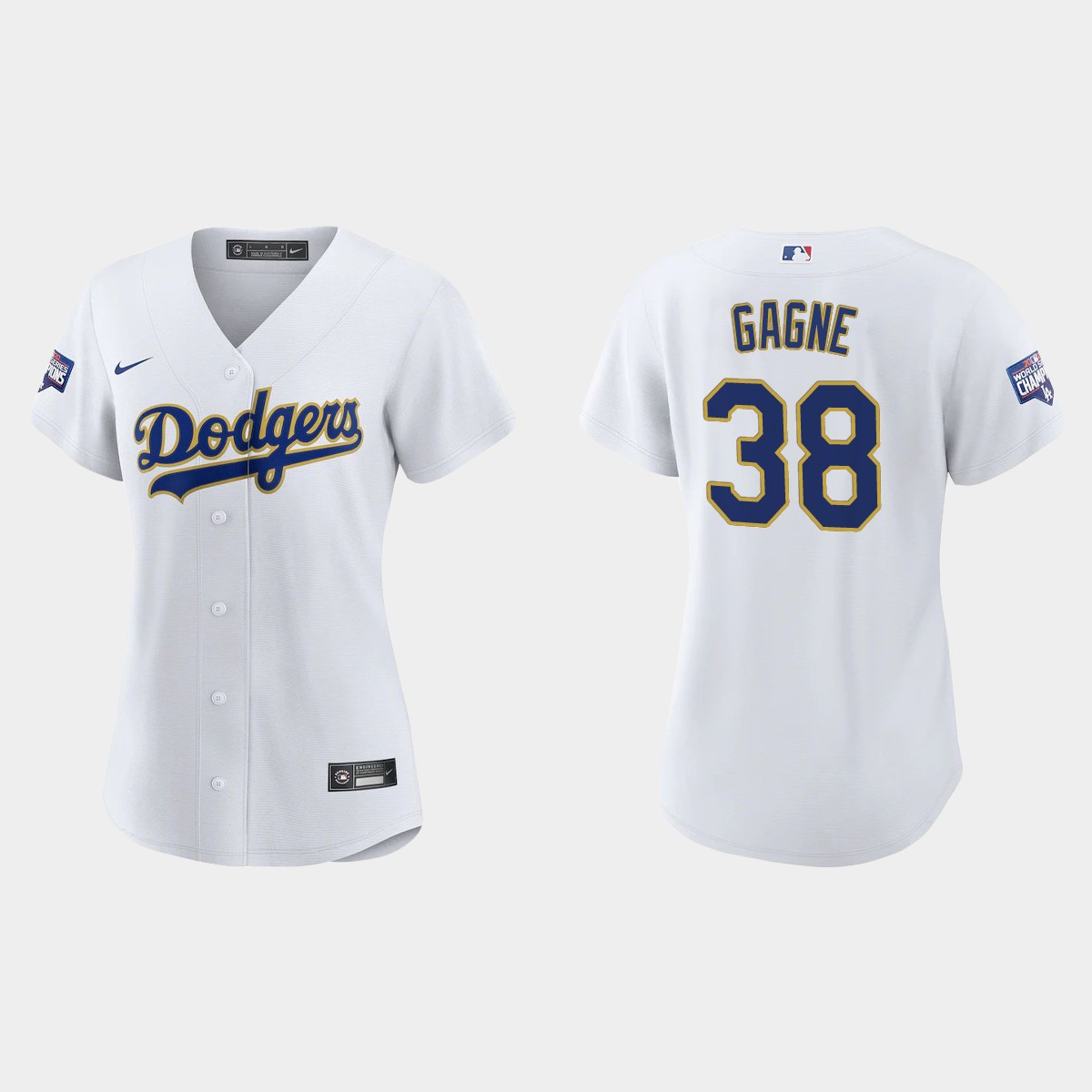Women's Los Angeles Dodgers Eric Gagne 2021 Gold Program White Gold Jersey