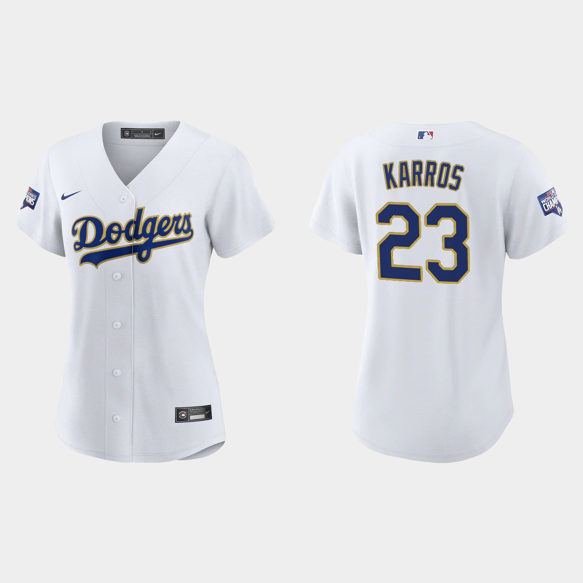 Women's Los Angeles Dodgers Eric Karros 2021 Gold Program White Gold Jersey