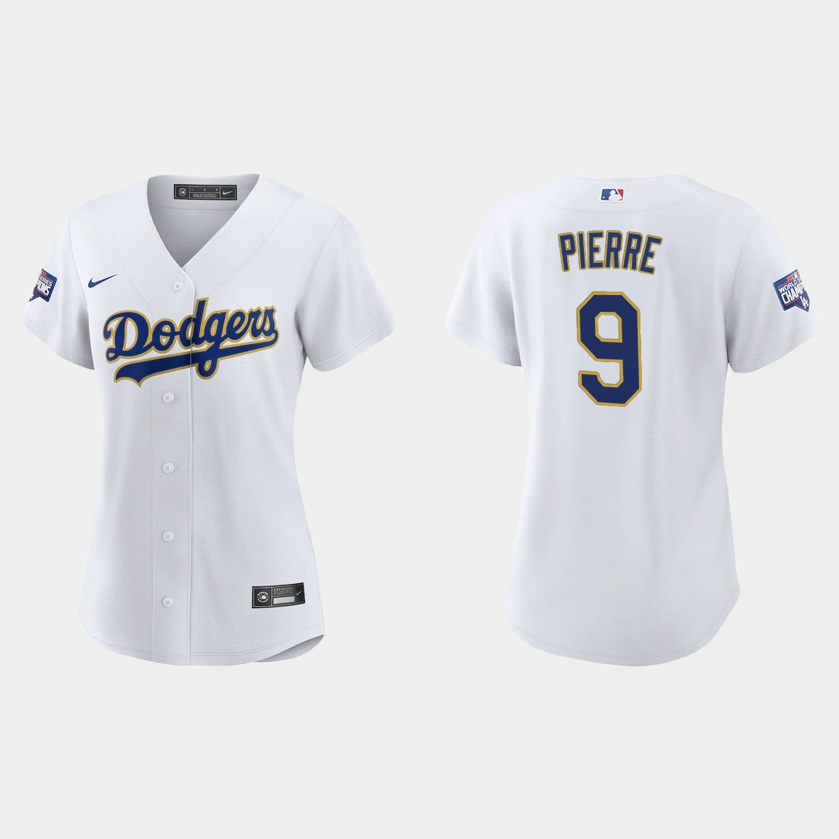 Women's Los Angeles Dodgers Juan Pierre 2021 Gold Program White Gold Jersey