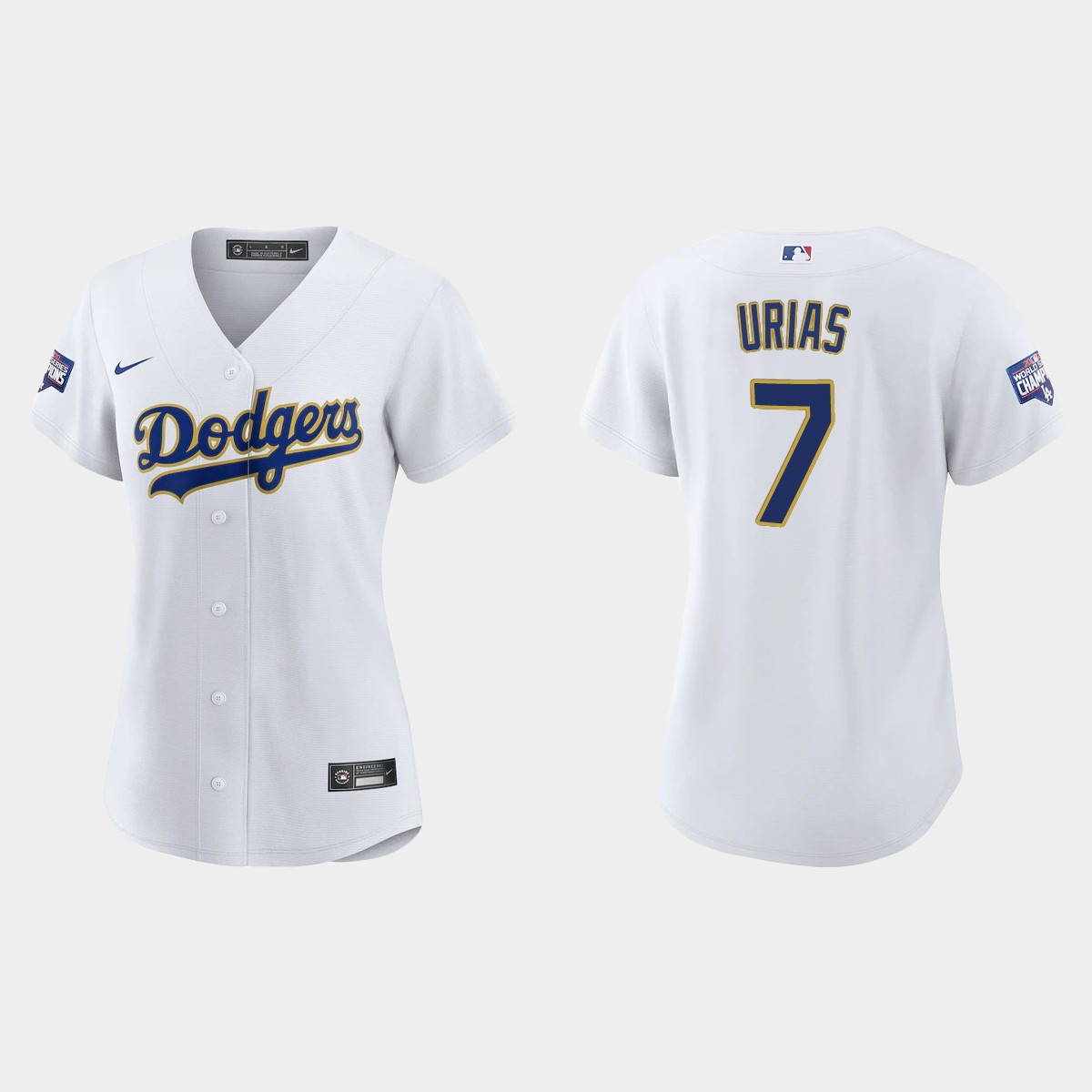 Women's Los Angeles Dodgers Julio Urias 2021 Gold Program White Gold Jersey
