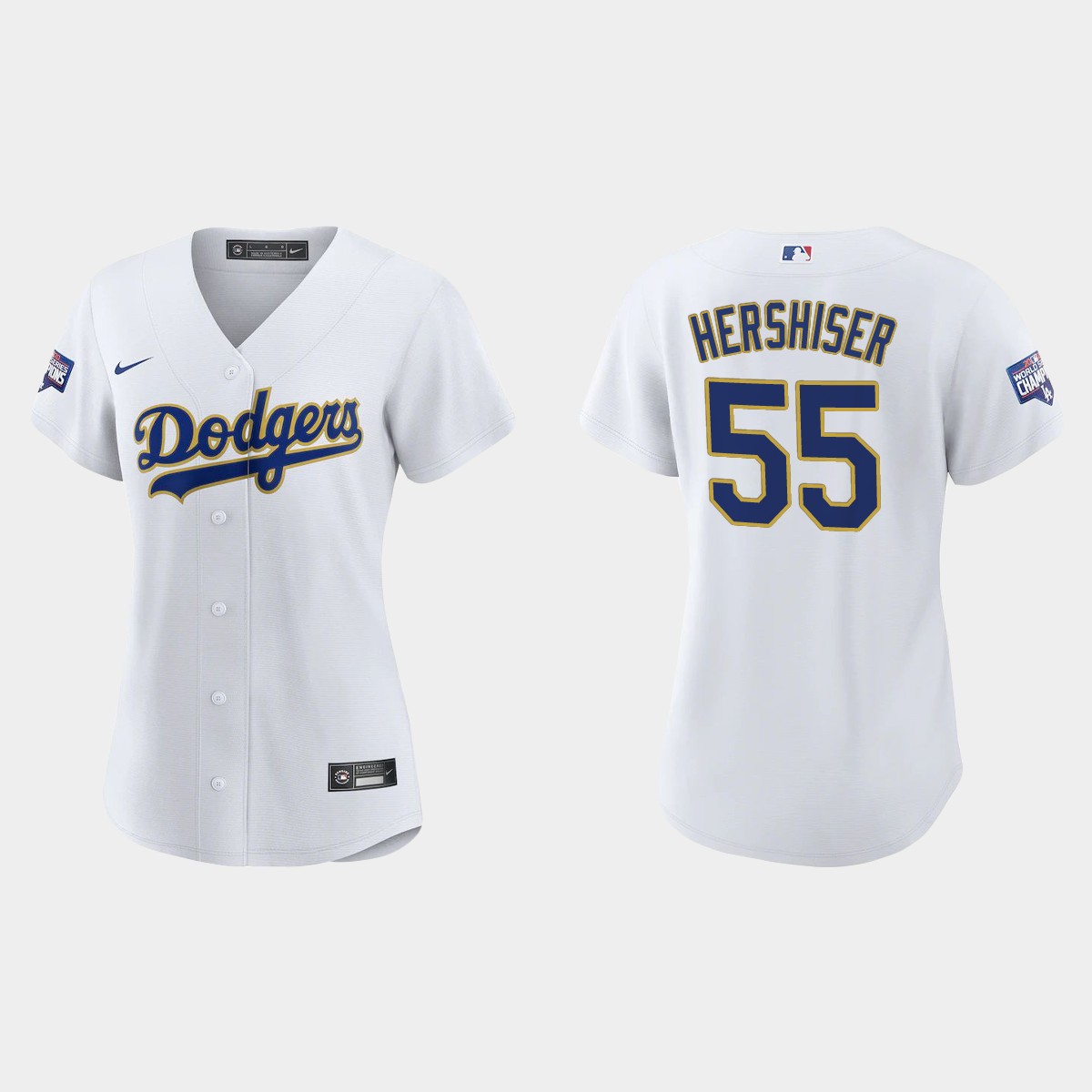 Women's Los Angeles Dodgers Orel Hershiser 2021 Gold Program White Gold Jersey