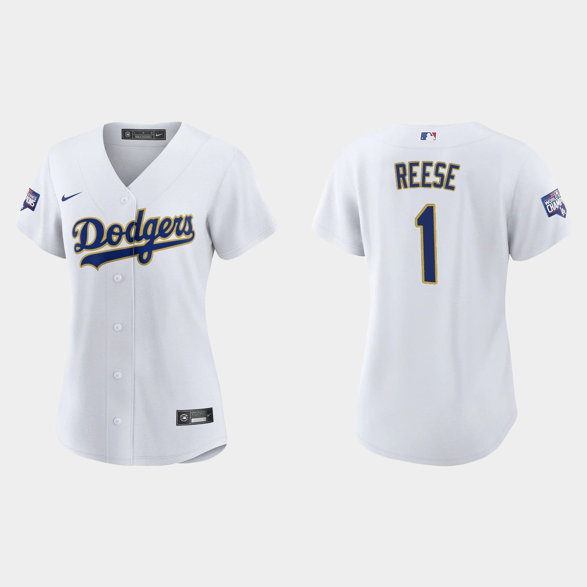 Women's Los Angeles Dodgers Pee Wee Reese 2021 Gold Program White Gold Jersey