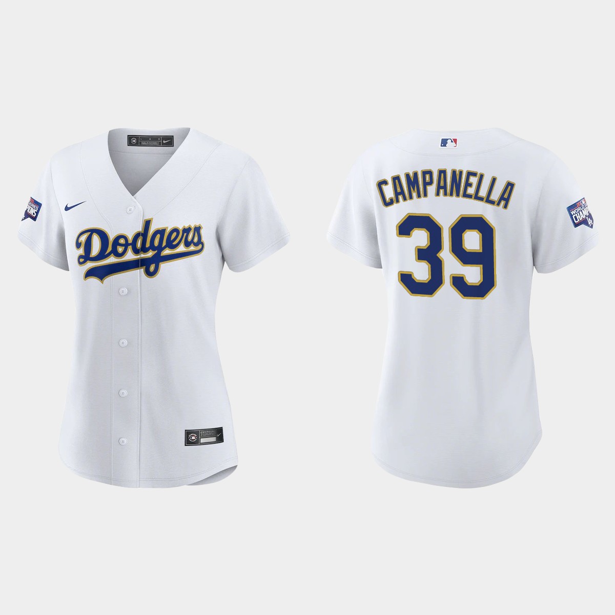 Women's Los Angeles Dodgers Roy Campanella 2021 Gold Program White Gold Jersey