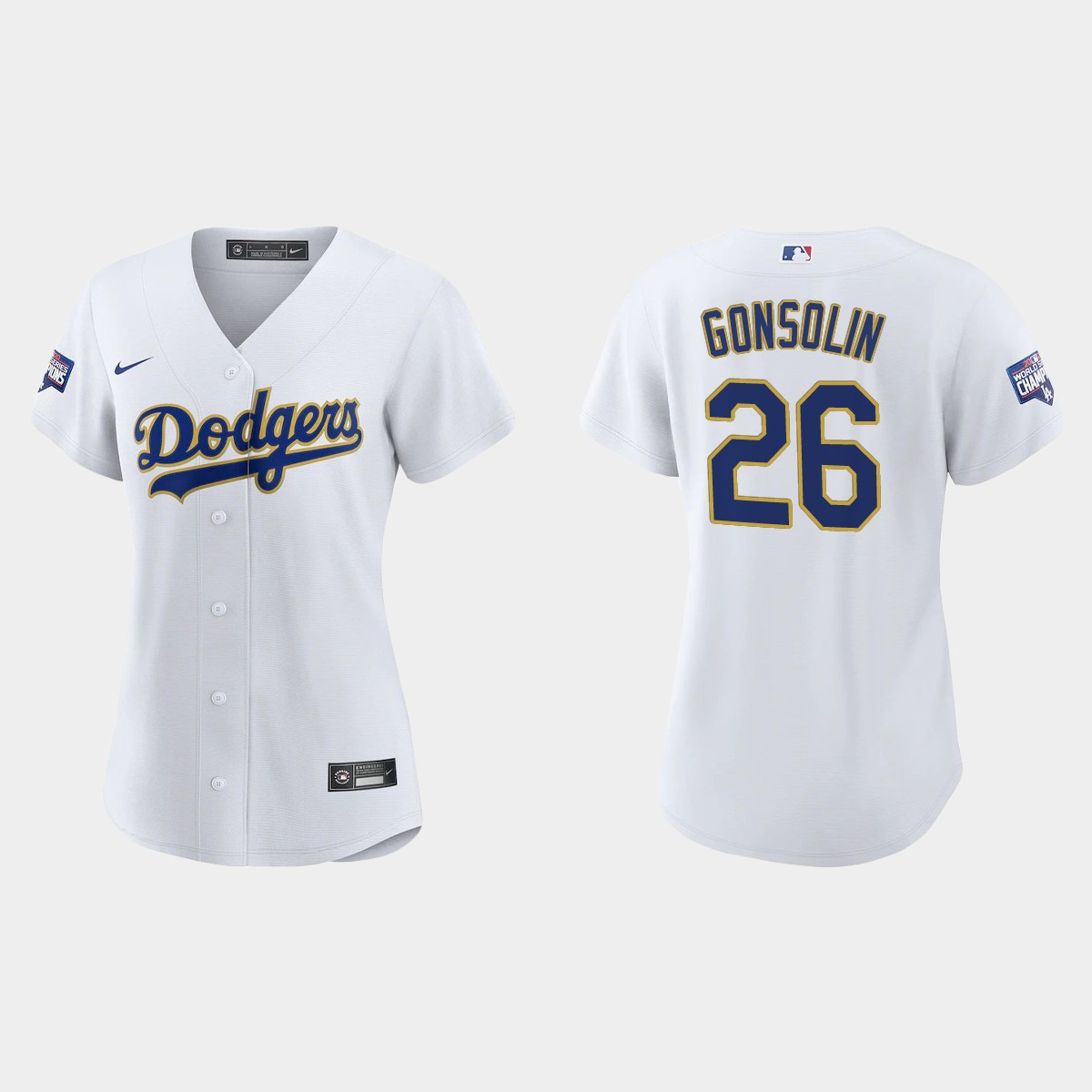 Women's Los Angeles Dodgers Tony Gonsolin 2021 Gold Program White Gold Jersey