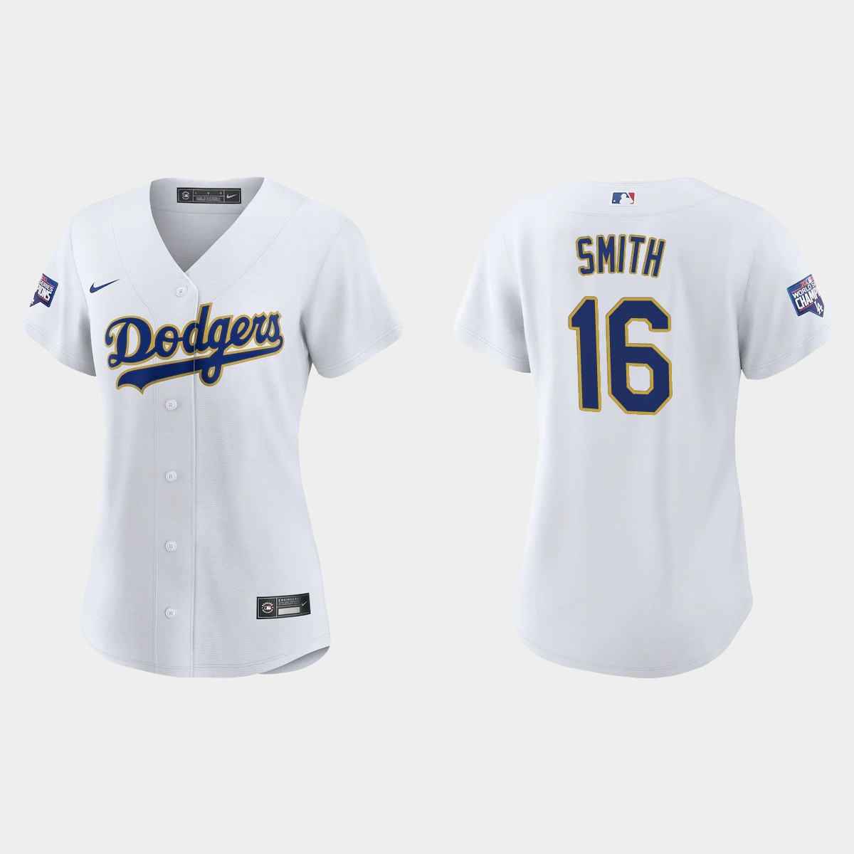Women's Los Angeles Dodgers Will Smith 2021 Gold Program White Gold Jersey