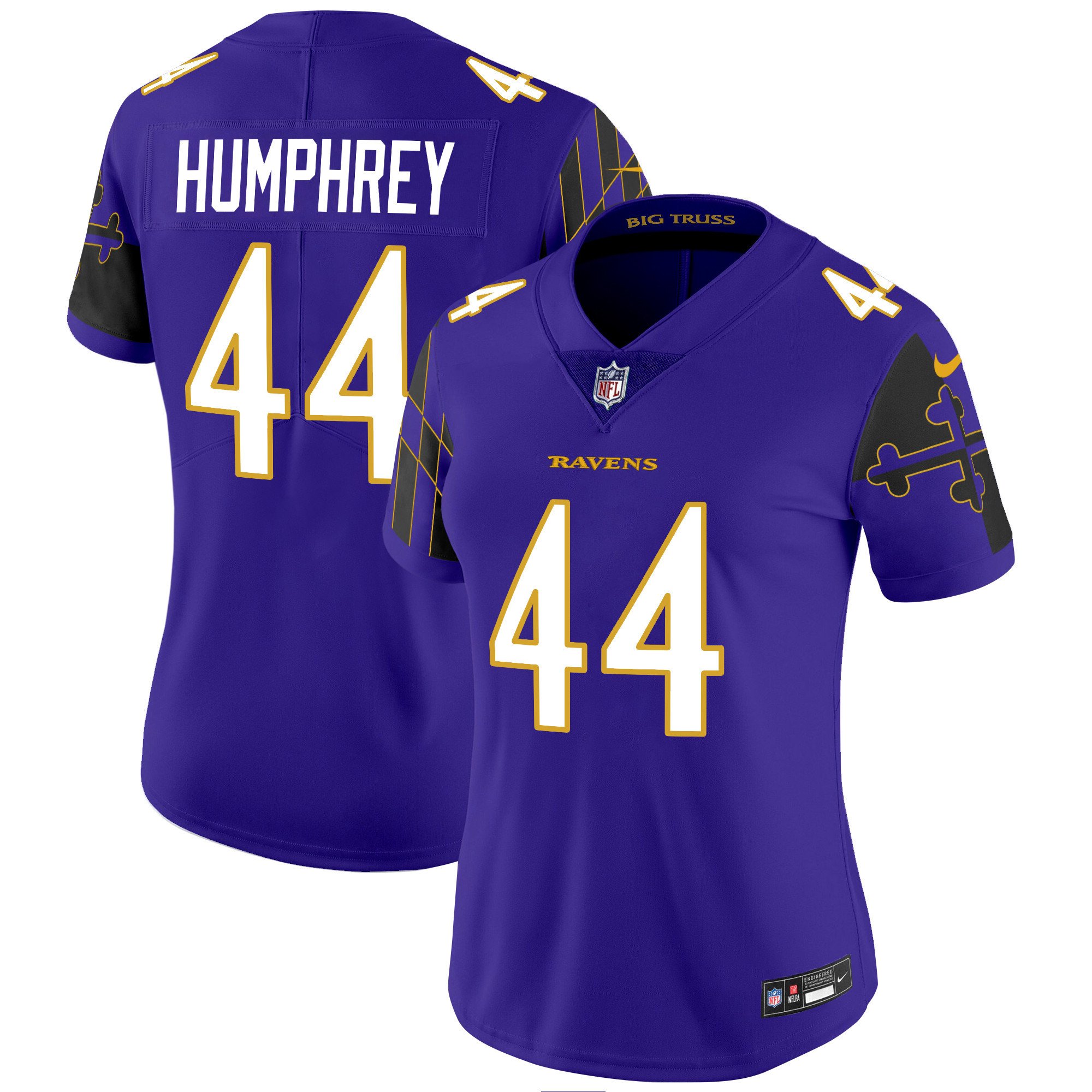 Women's Marlon Humphrey Baltimore Ravens Maryland Flag Vapor Limited Purple Jersey - All Stitched