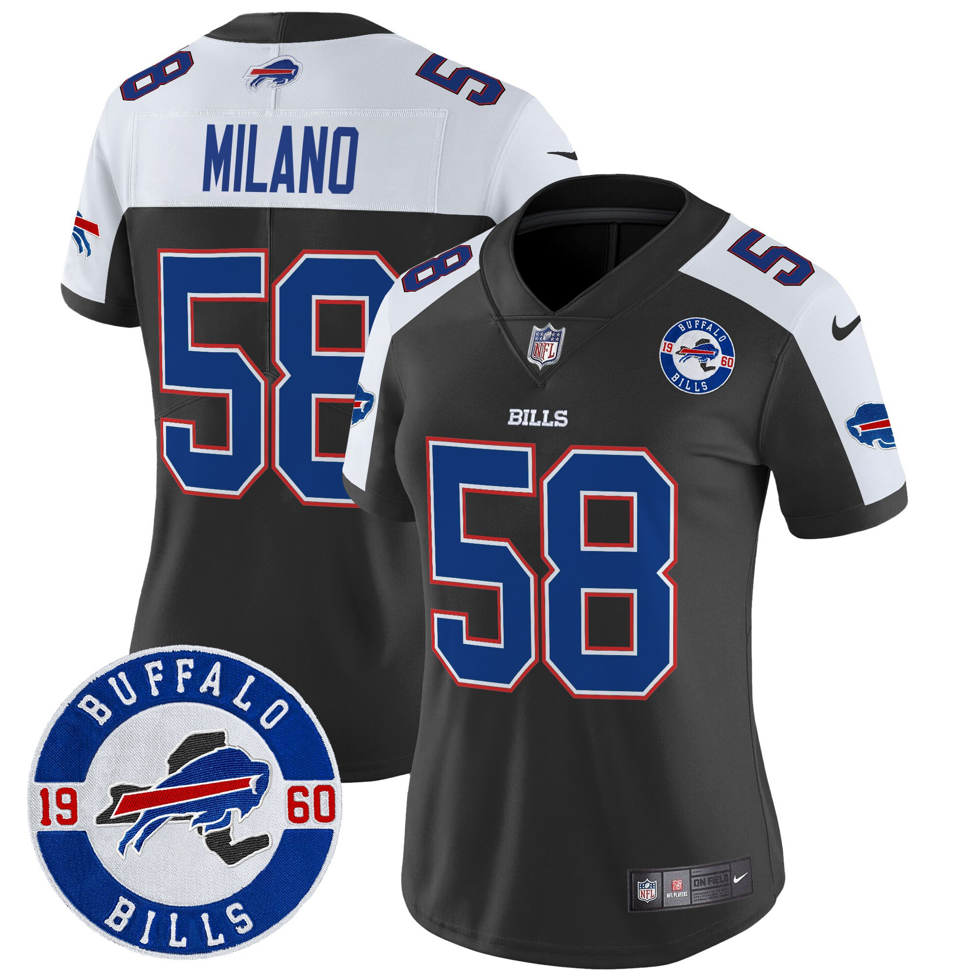 Women's Matt Milano Buffalo Bills 2024 Vapor Limited Black Alternate Jersey - All Stitched