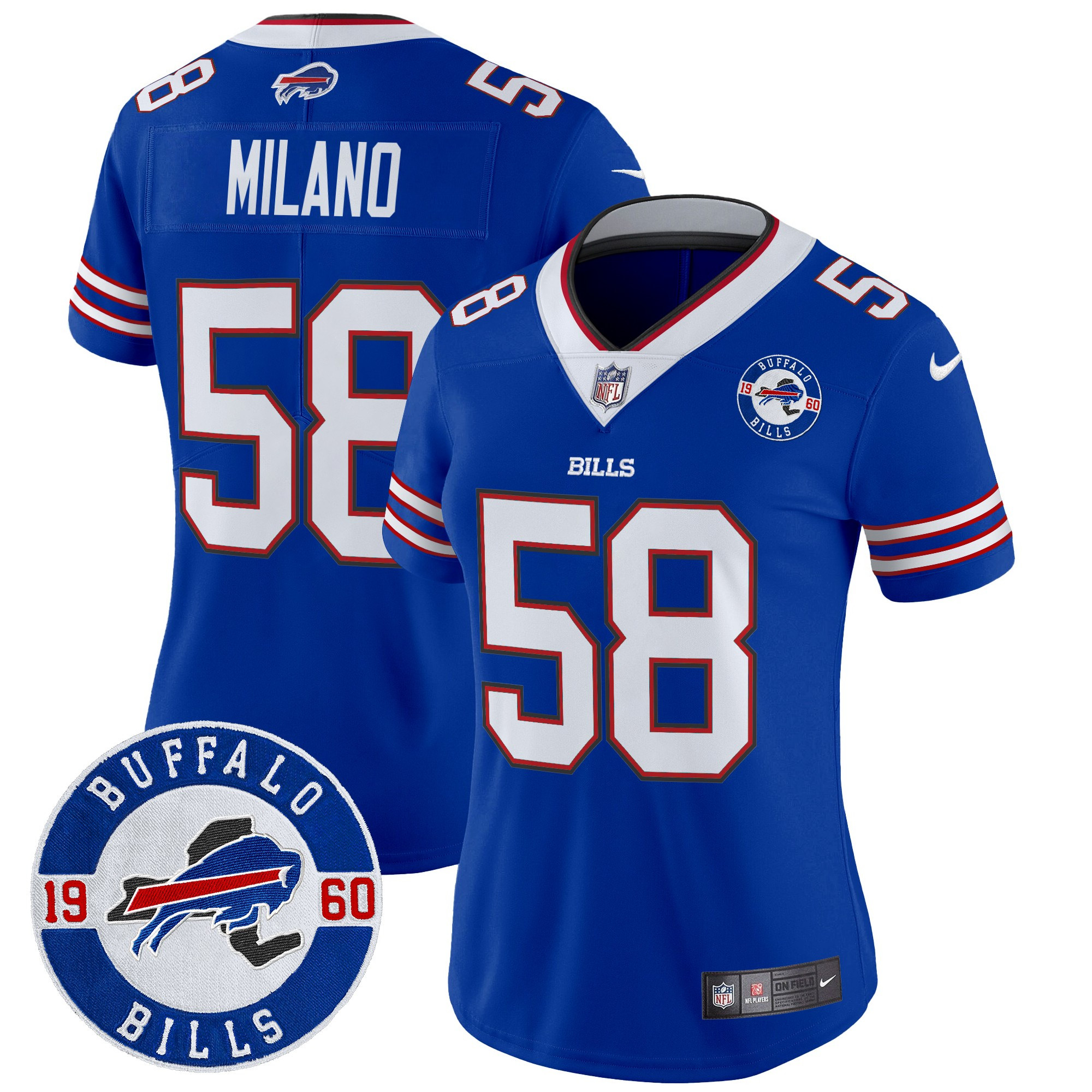 Women's Matt Milano Buffalo Bills 2024 Vapor Limited Royal Jersey - All Stitched