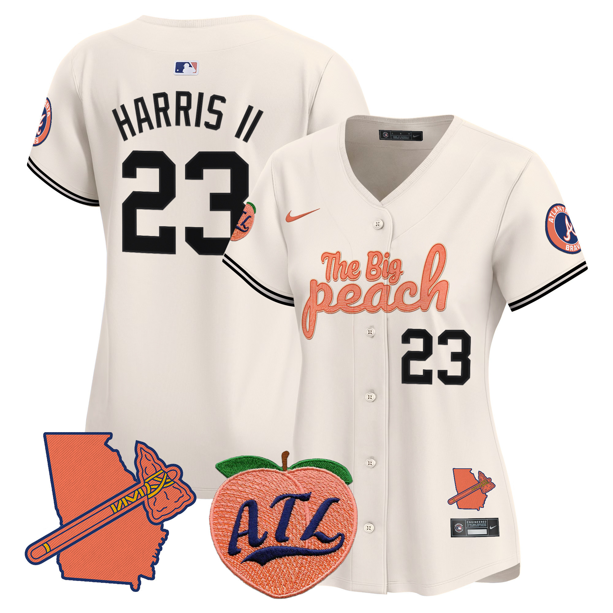 Women's Michael Harris II Atlanta Braves The Big Peach Vapor Premier Limited Cream Jersey - All Stitched