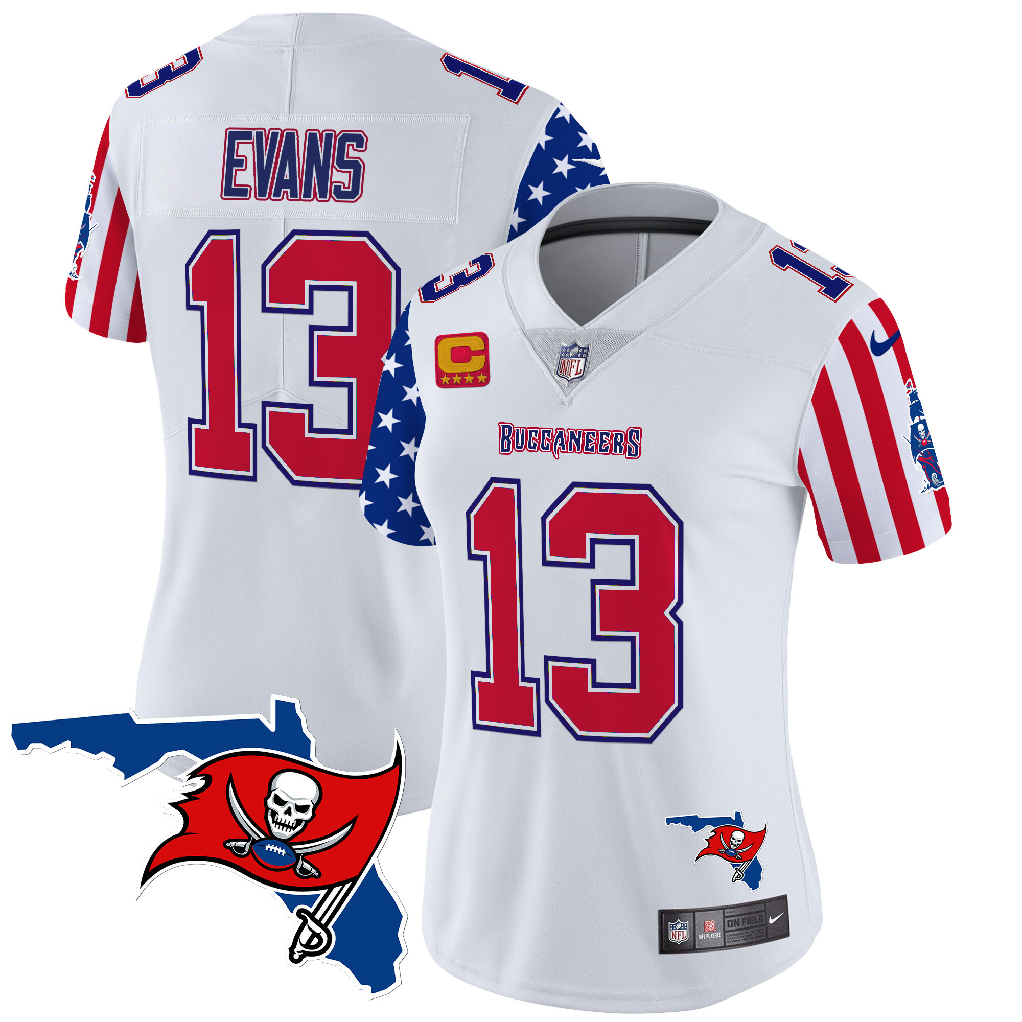Women's Mike Evans Tampa Bay Buccaneers American Style Vapor Limited White Jersey - All Stitched