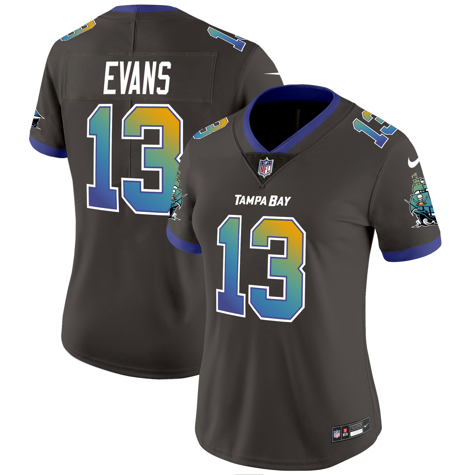 Women's Mike Evans Tampa Bay Buccaneers "Tampa City" Vapor Limited Pewter Jersey - All Stitched