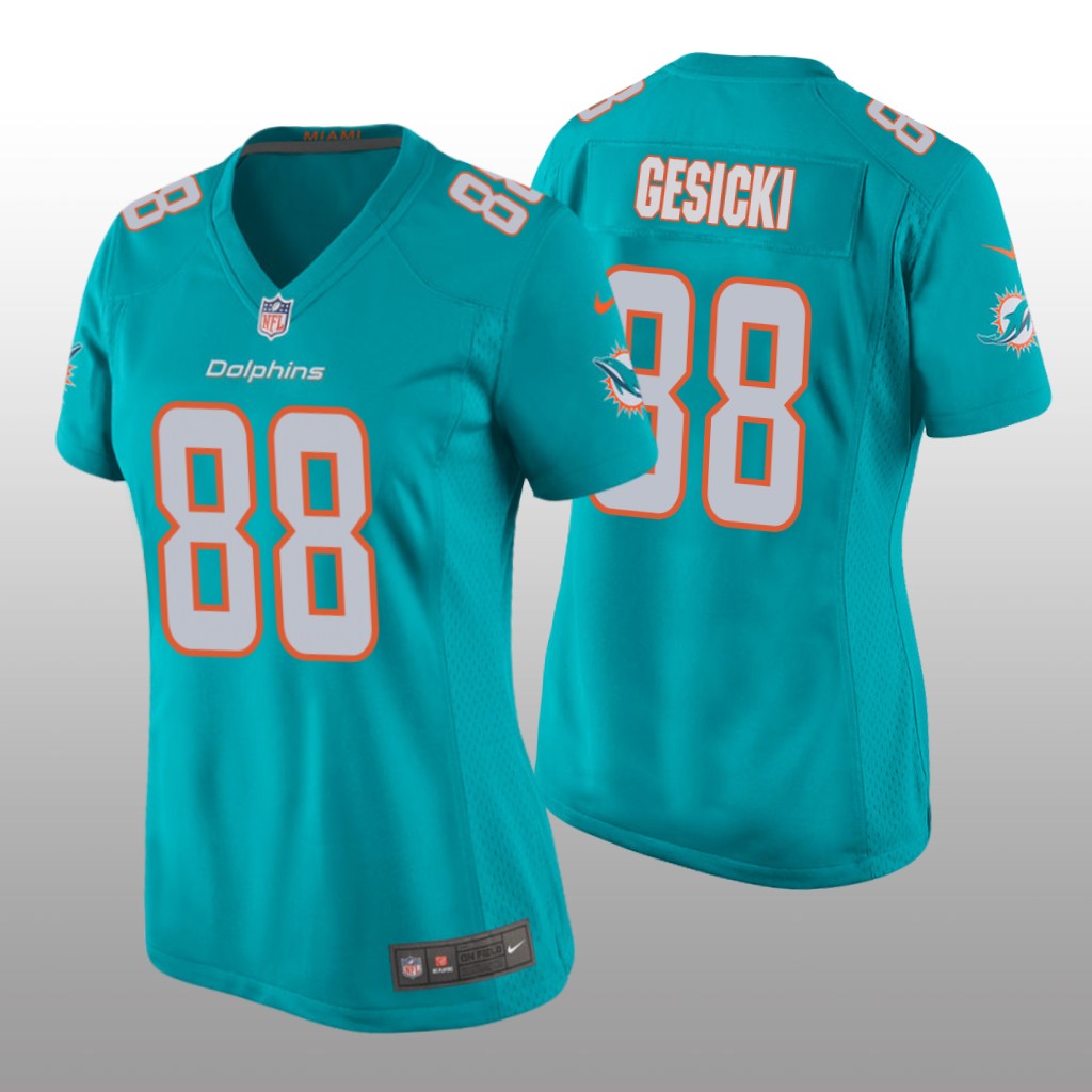 Women's Mike Gesicki #88 Miami Dolphins Aqua Game Jersey