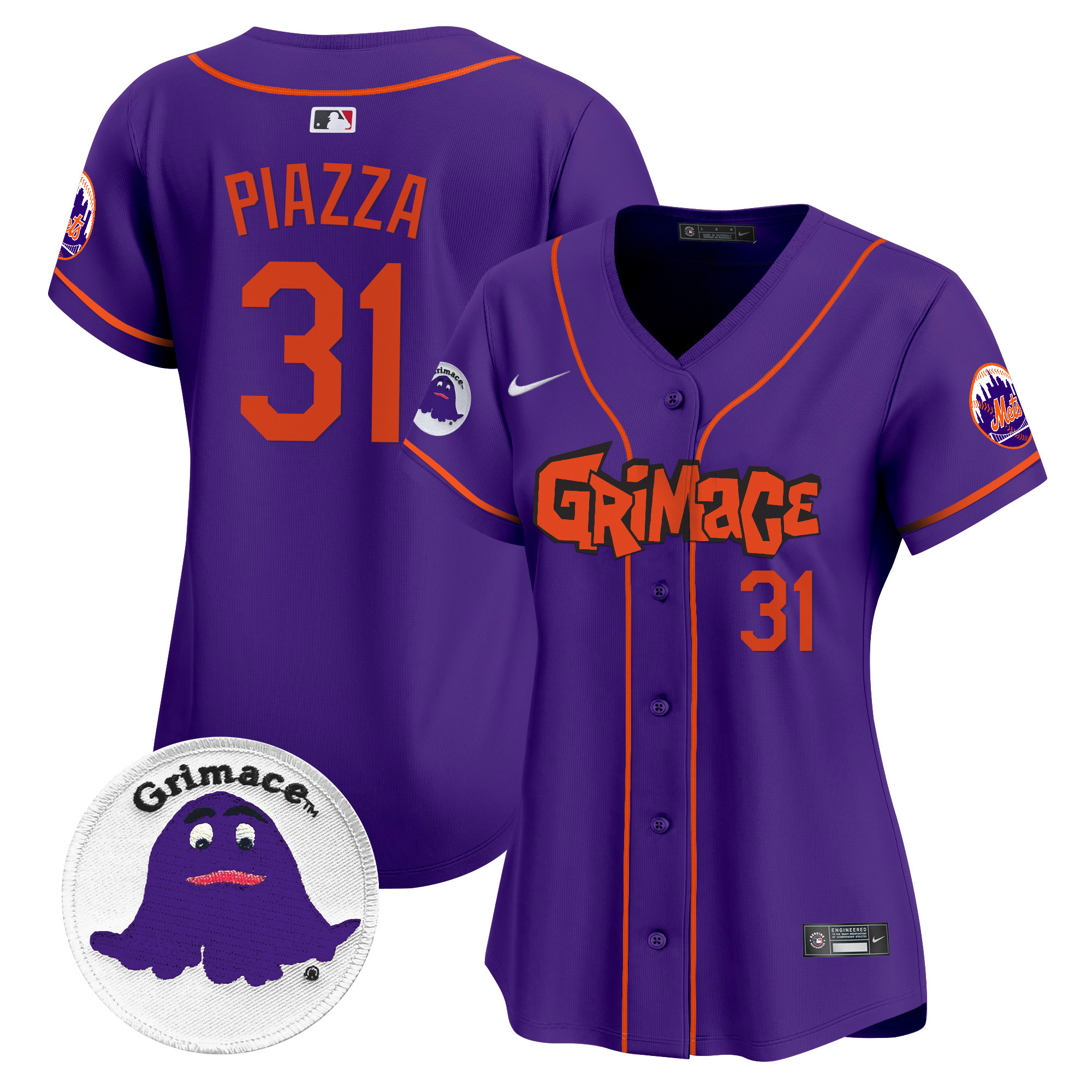 Women's Mike Piazza New York Mets Grimace Vapor Premier Limited Purple Jersey V2 - All Stitched