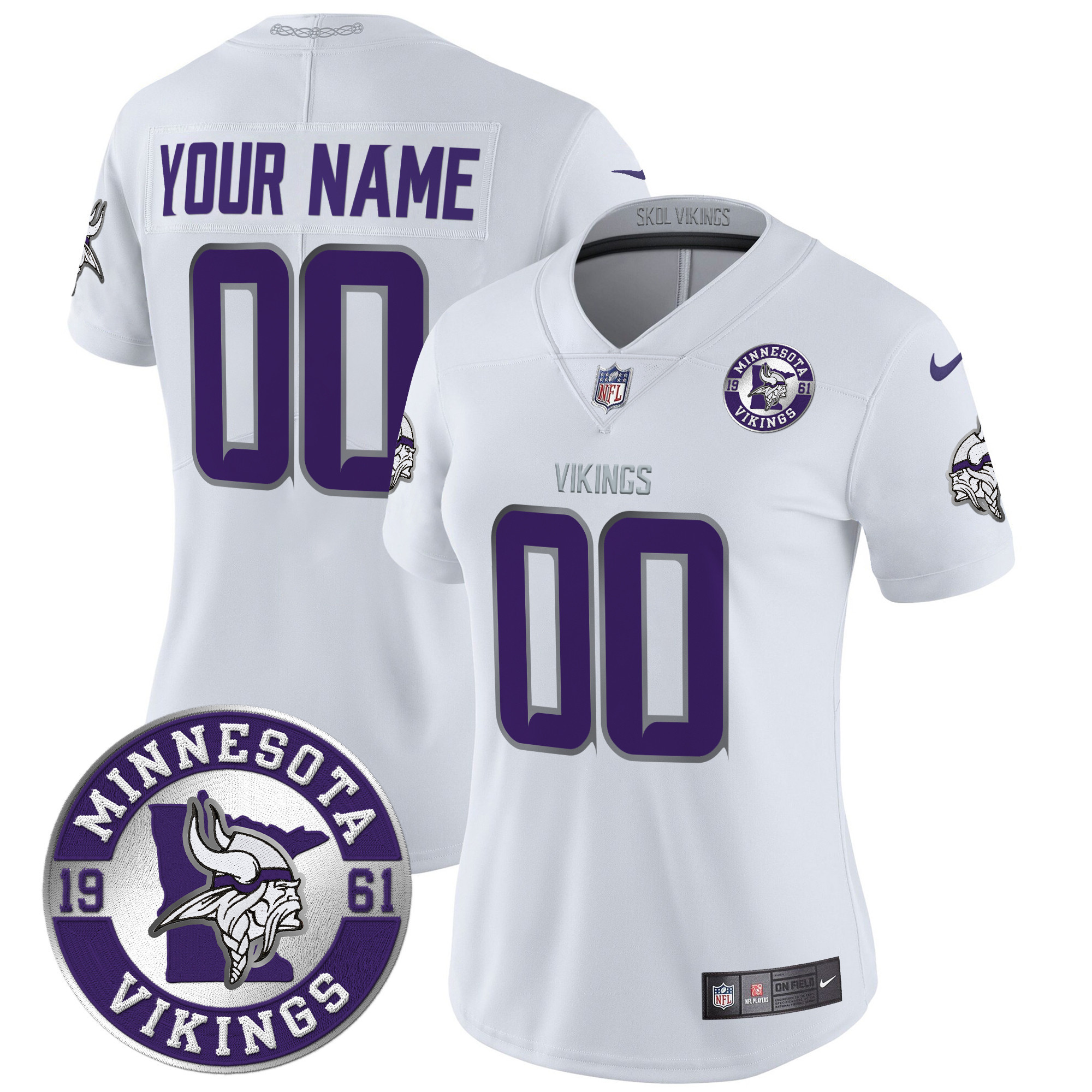 Women's Minnesota Vikings 2024 Vapor Limited Custom Winter Warrior Jersey - All Stitched